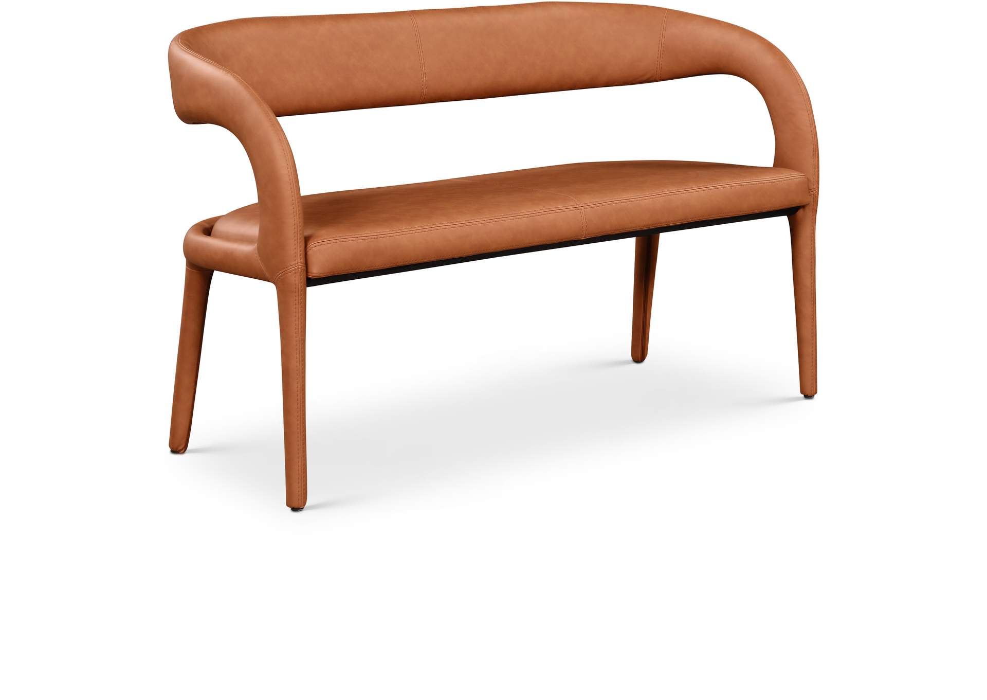 Sylvester Cognac Faux Leather Bench,Meridian Furniture