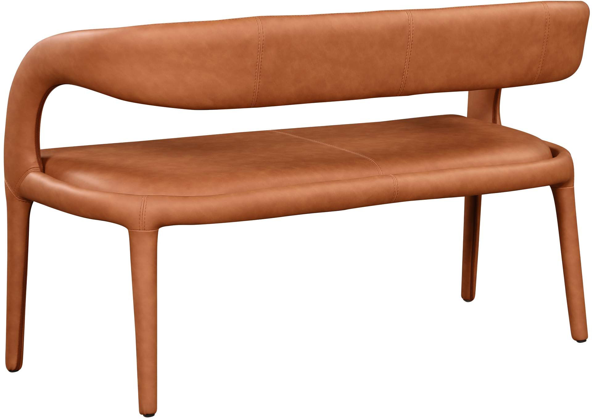 Sylvester Cognac Faux Leather Bench,Meridian Furniture