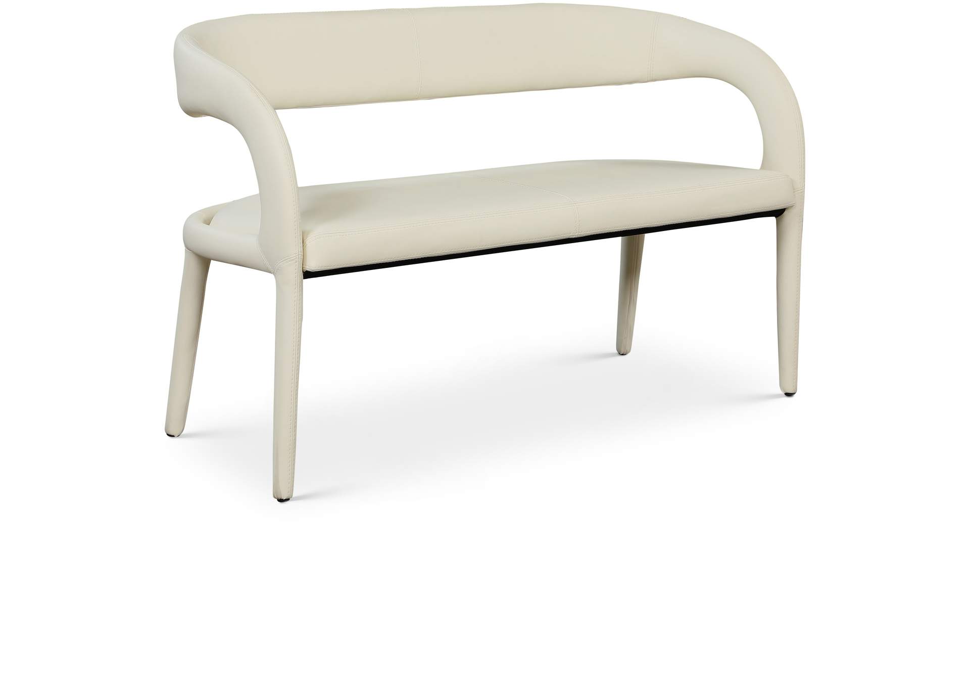 Sylvester Cream Faux Leather Bench,Meridian Furniture