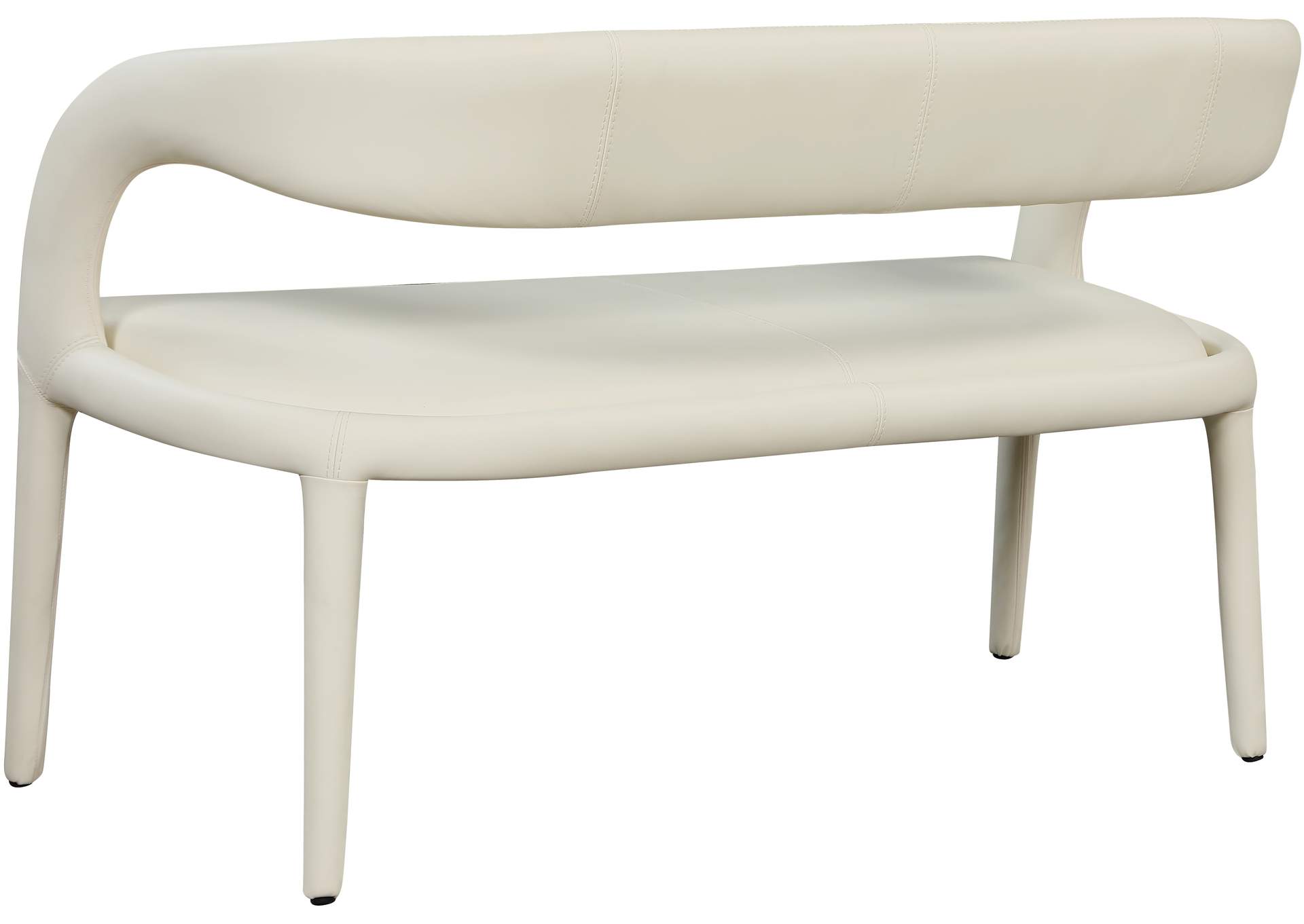 Sylvester Cream Faux Leather Bench,Meridian Furniture