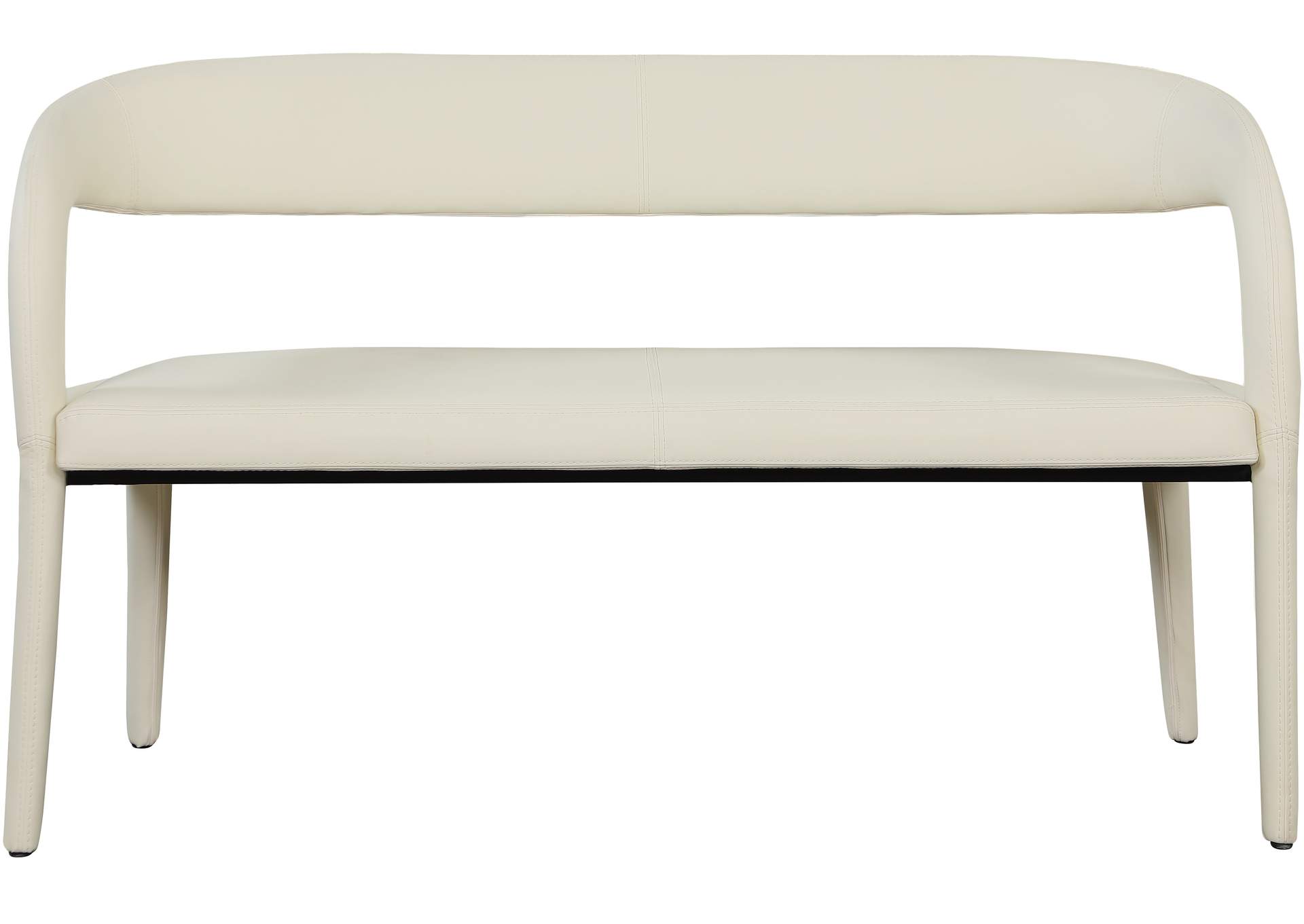 Sylvester Cream Faux Leather Bench,Meridian Furniture