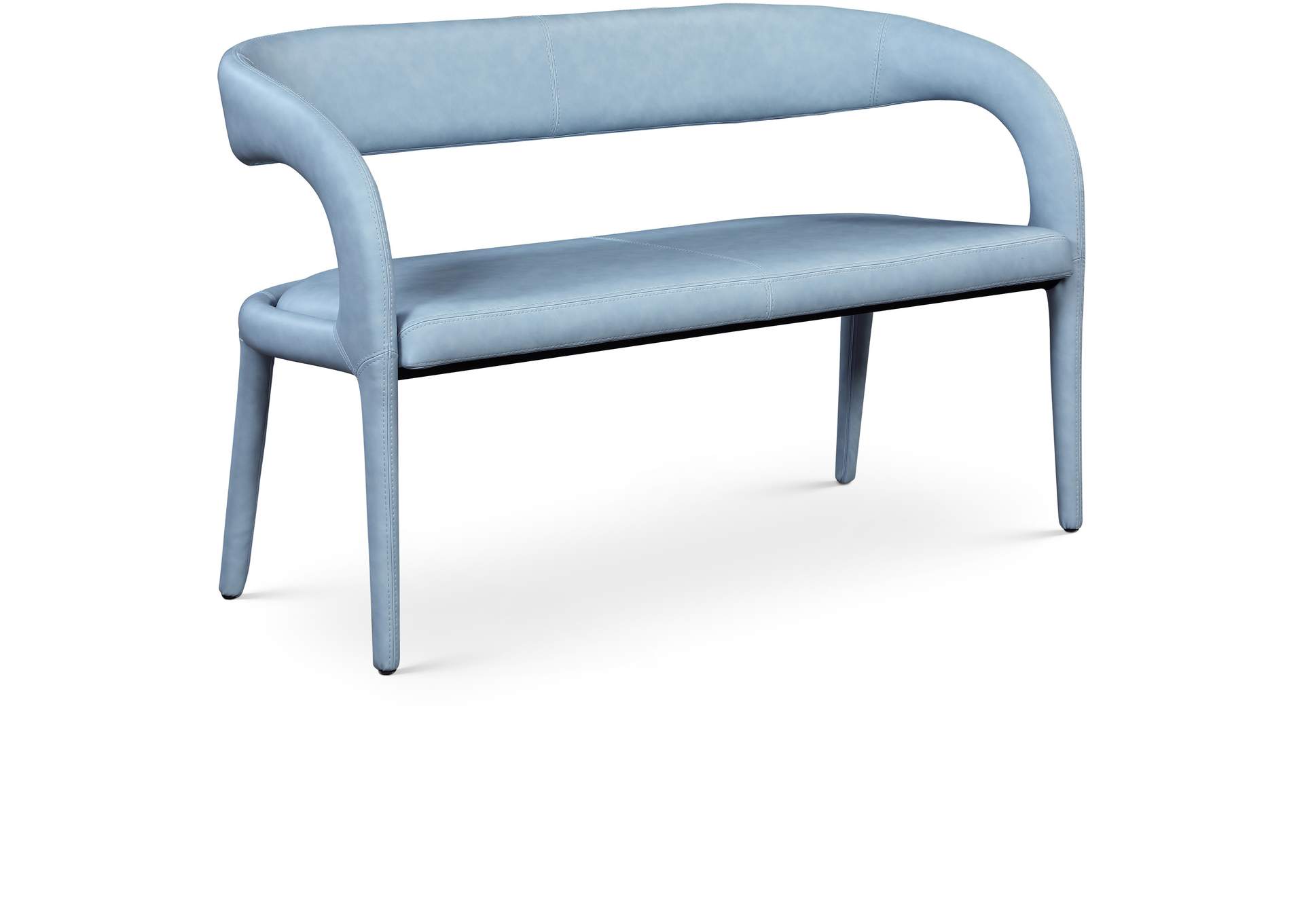 Sylvester Light Blue Faux Leather Bench,Meridian Furniture