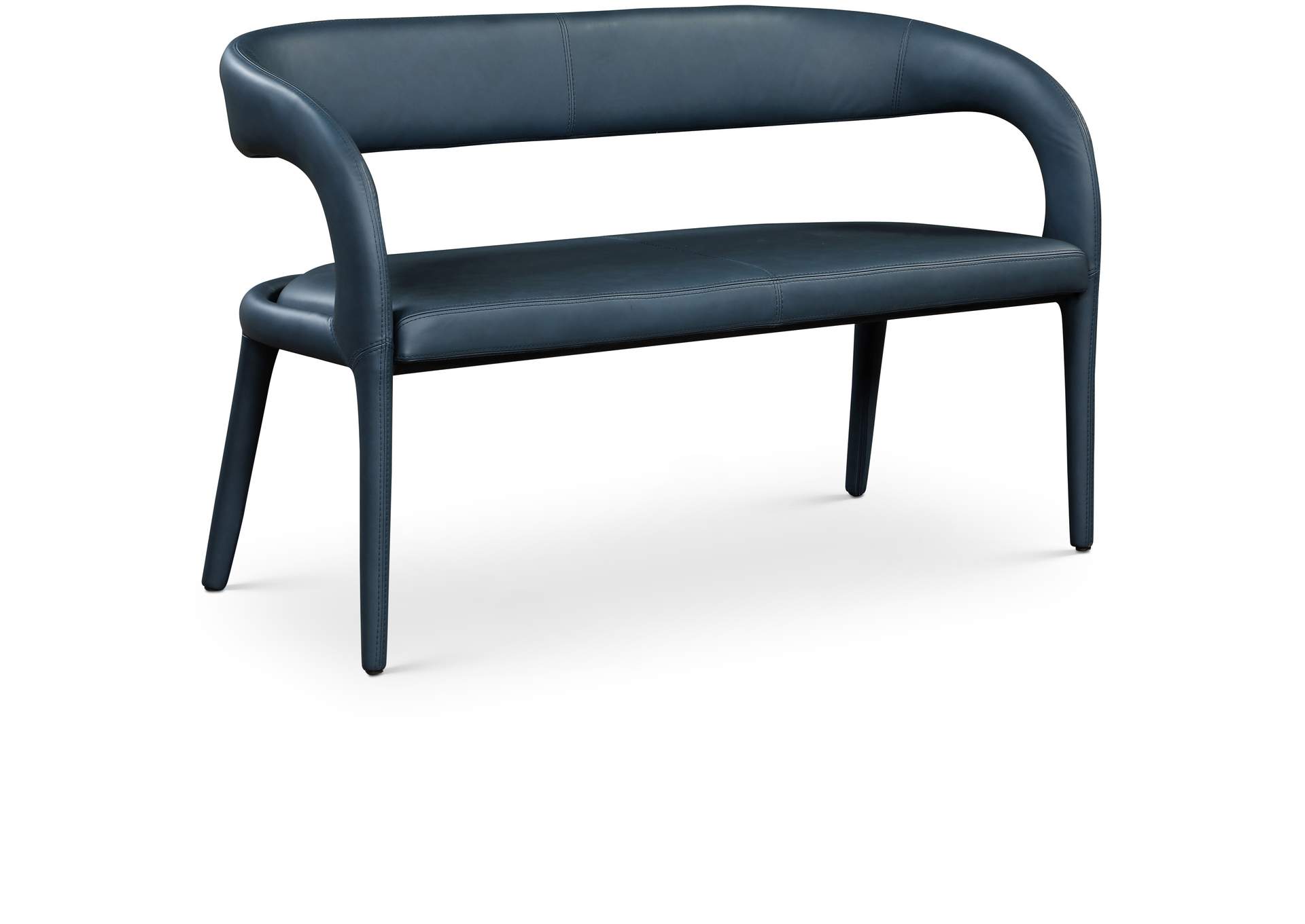 Sylvester Navy Faux Leather Bench,Meridian Furniture