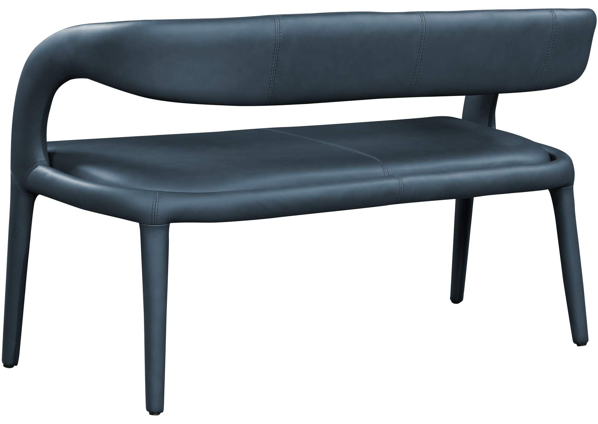 Sylvester Navy Faux Leather Bench,Meridian Furniture