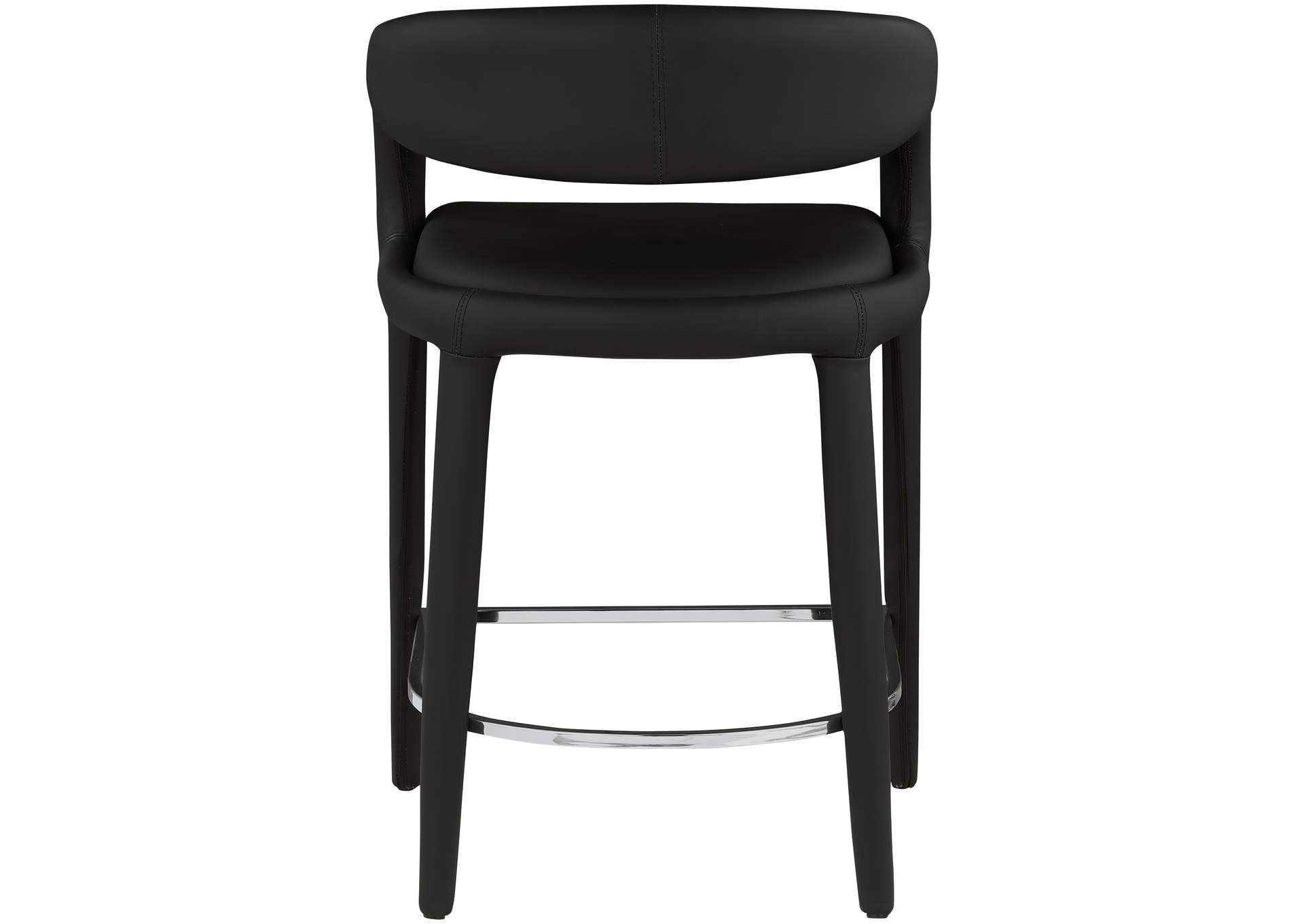 Sylvester Black Faux Leather Stool,Meridian Furniture