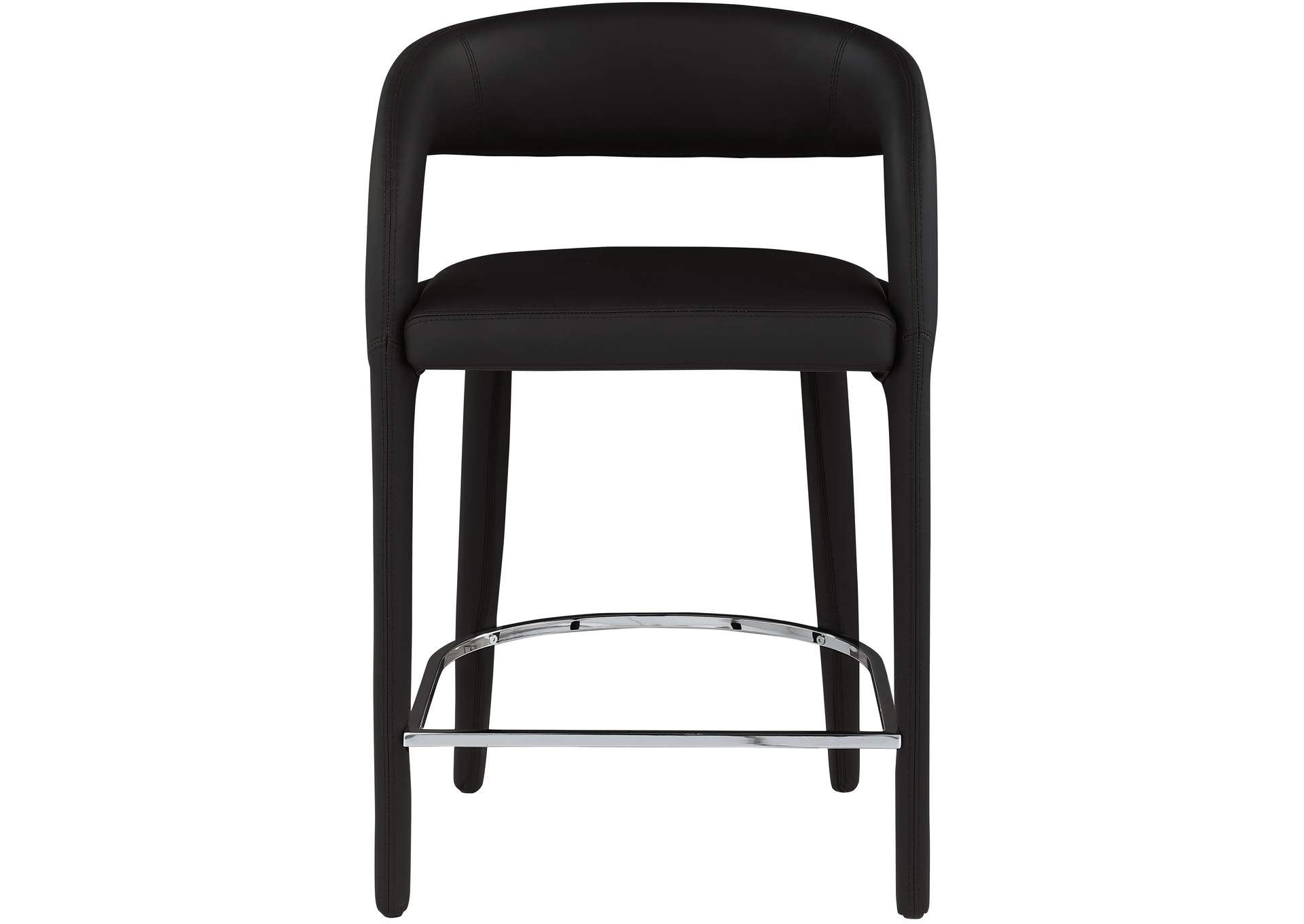 Sylvester Black Faux Leather Stool,Meridian Furniture