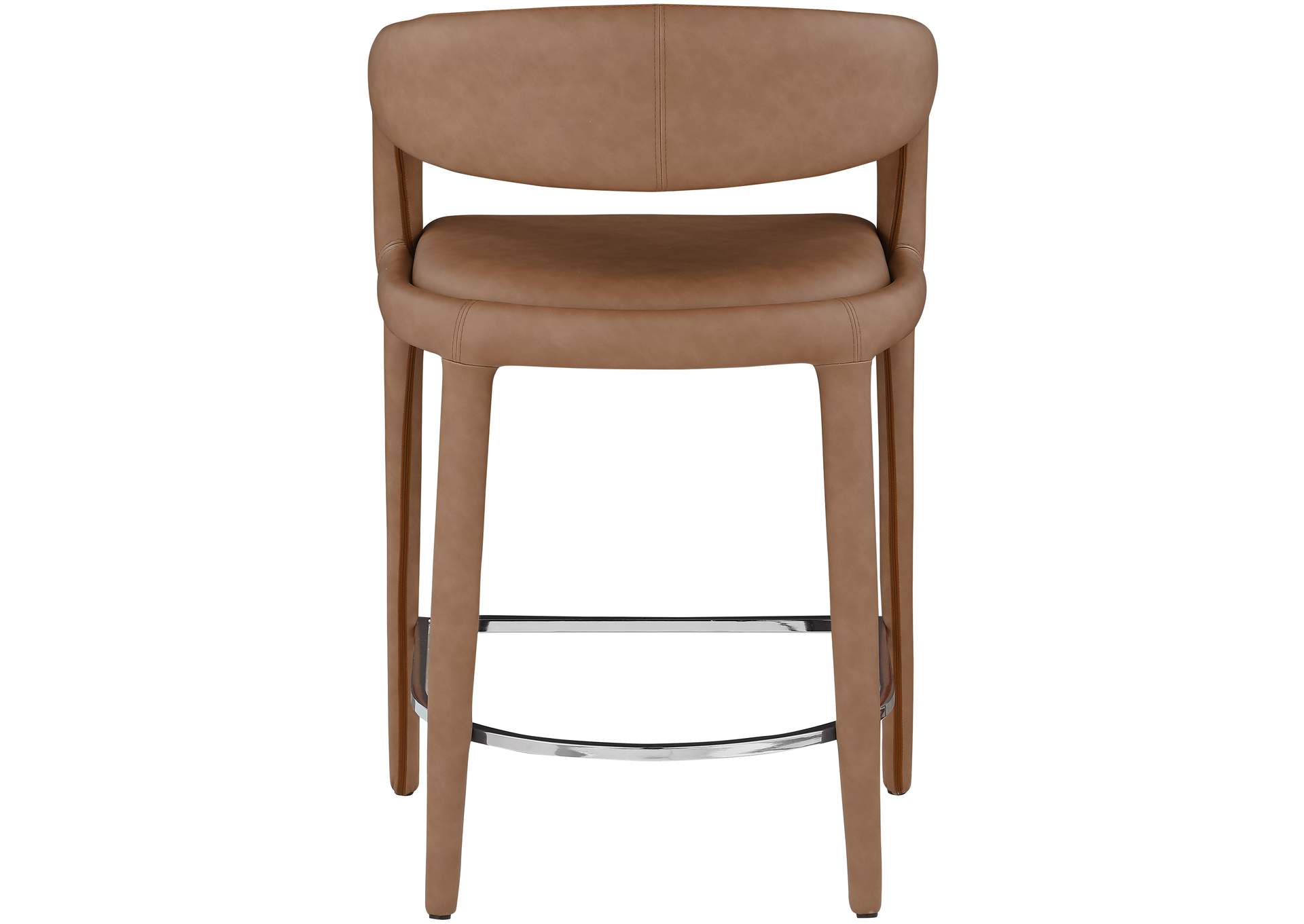 Sylvester Brown Faux Leather Stool,Meridian Furniture