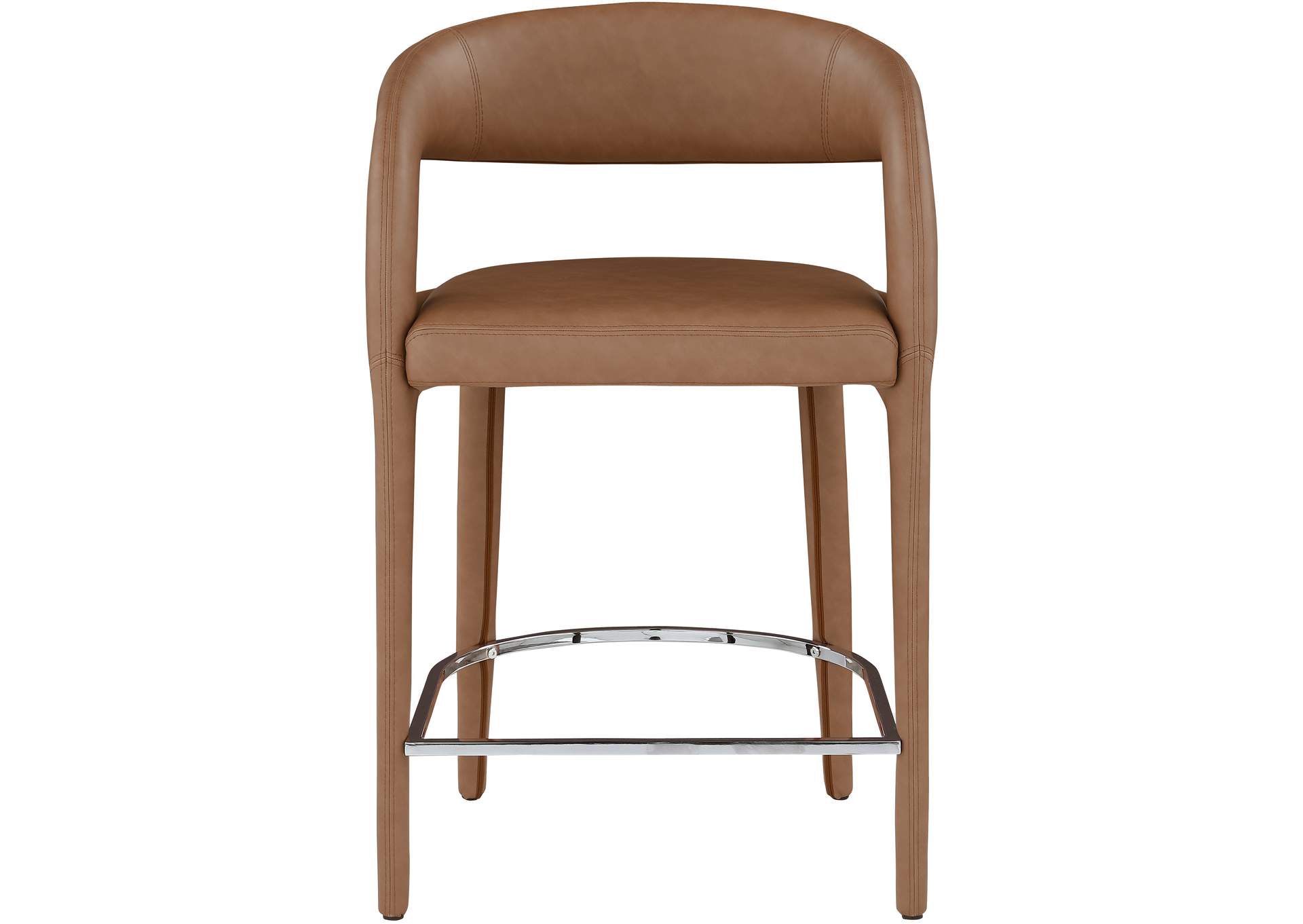 Sylvester Brown Faux Leather Stool,Meridian Furniture