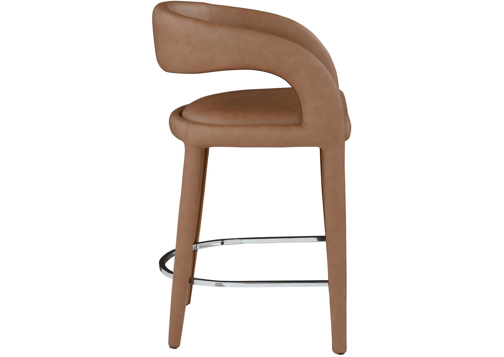 Sylvester Brown Faux Leather Stool,Meridian Furniture