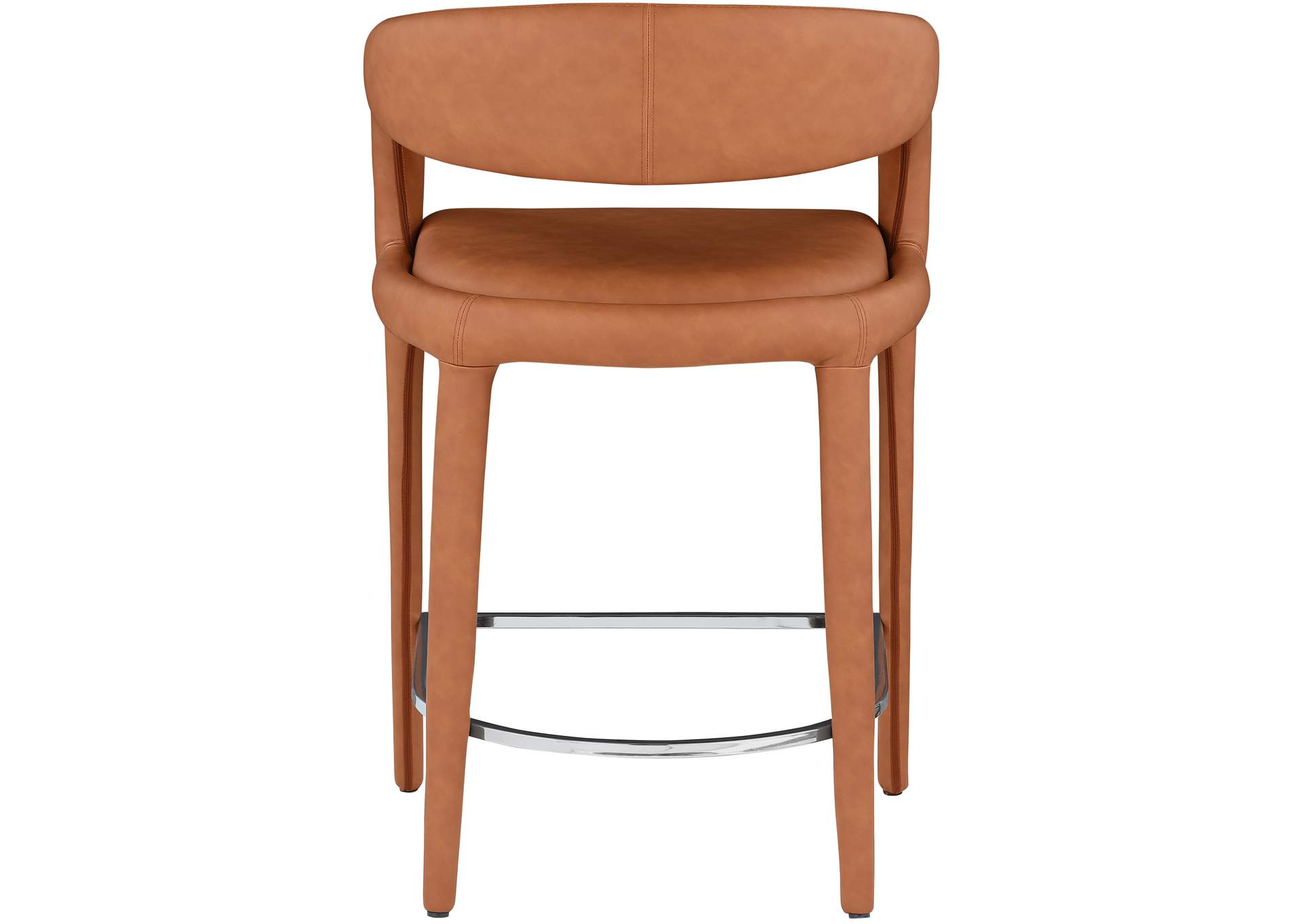 Sylvester Cognac Faux Leather Stool,Meridian Furniture