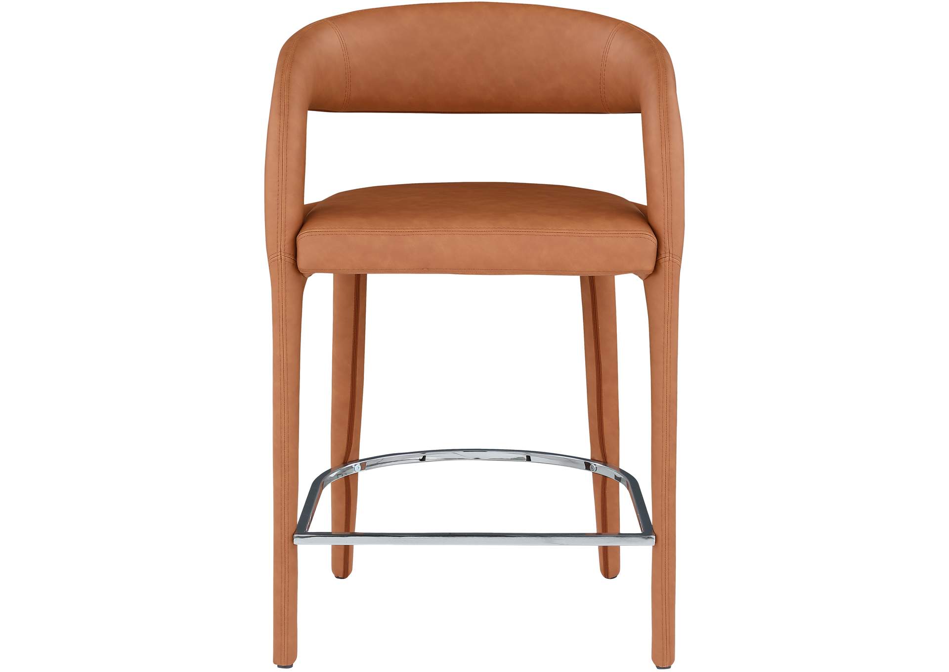 Sylvester Cognac Faux Leather Stool,Meridian Furniture