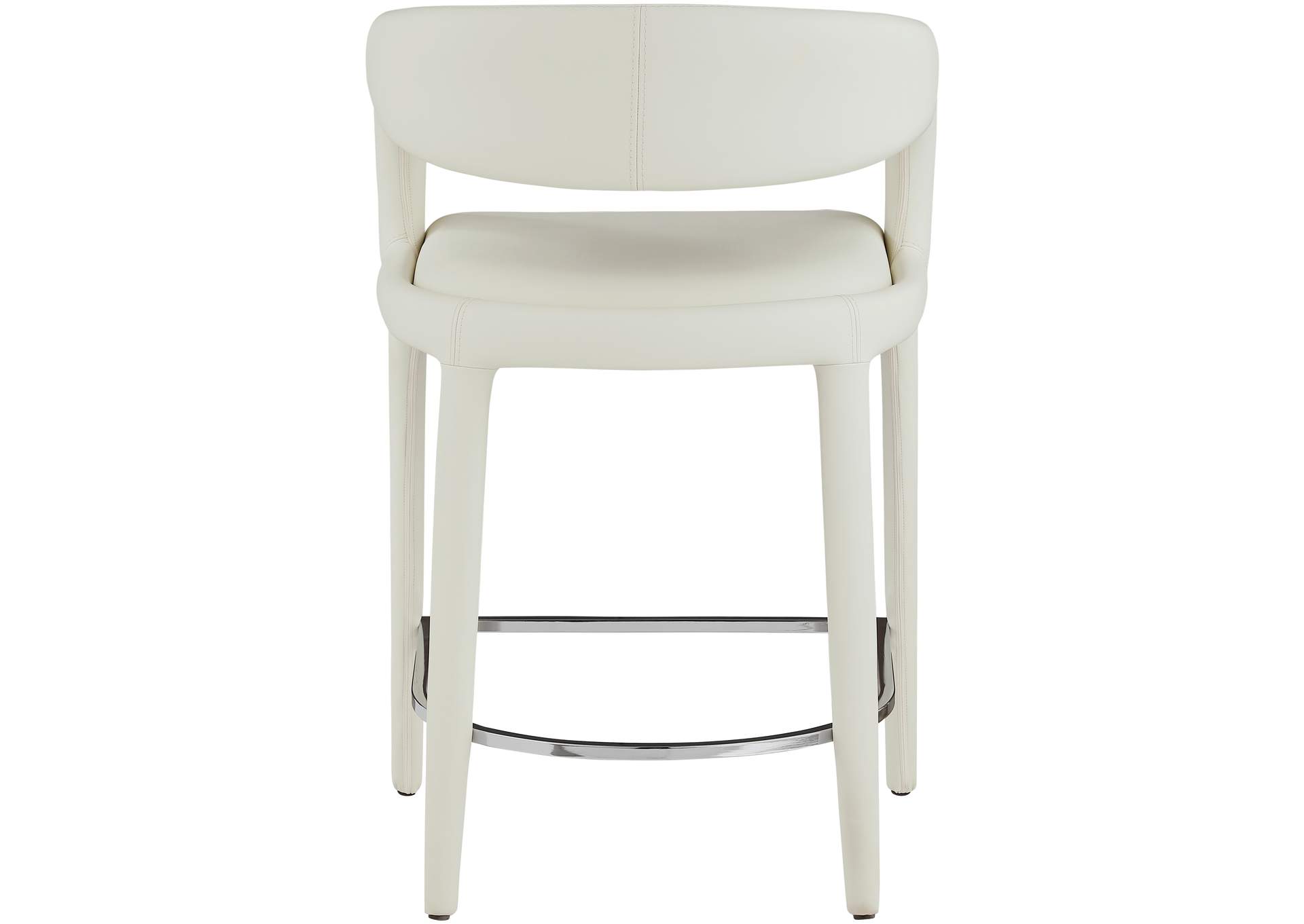 Sylvester Cream Faux Leather Stool,Meridian Furniture