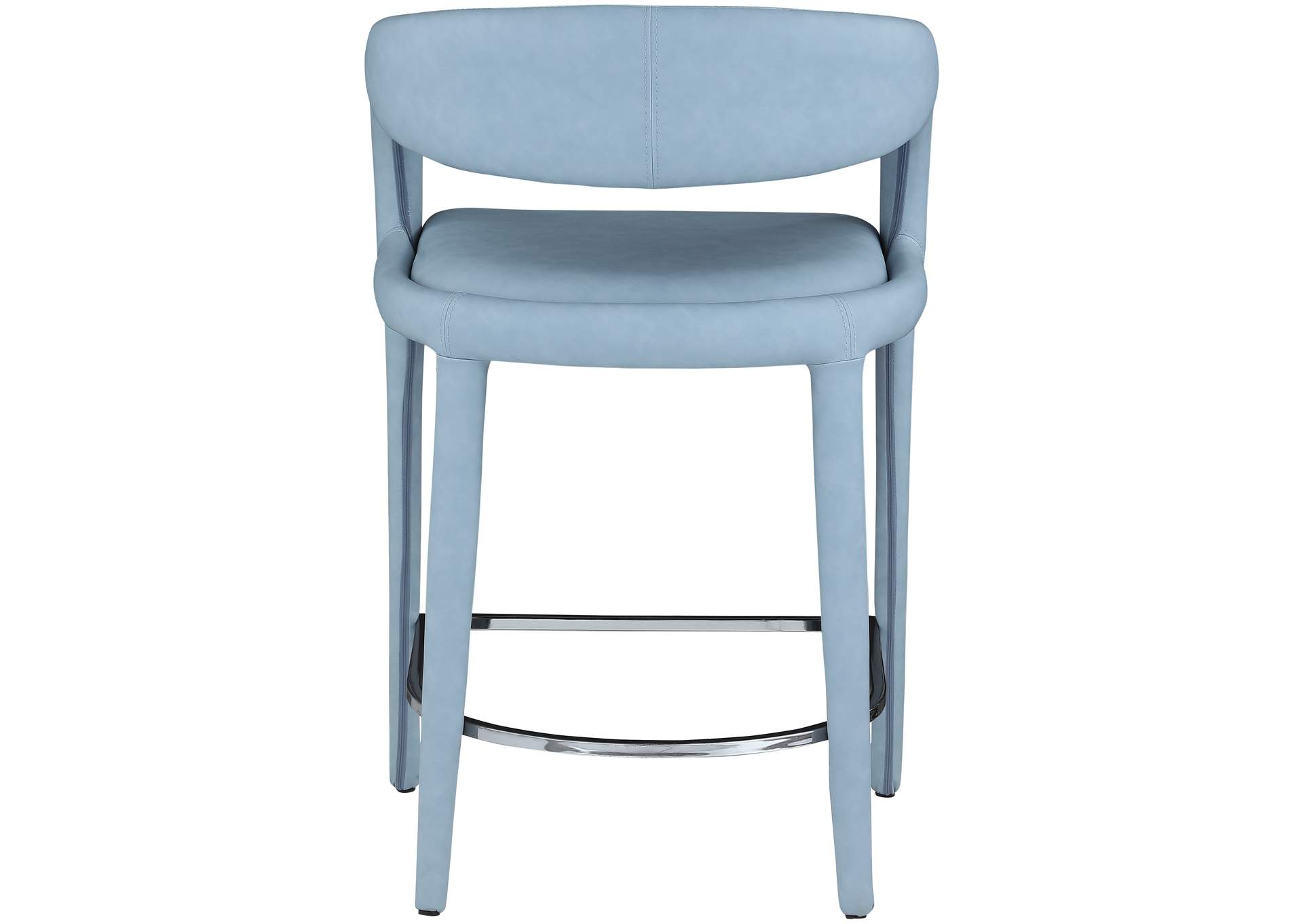 Sylvester Light Blue Faux Leather Stool,Meridian Furniture