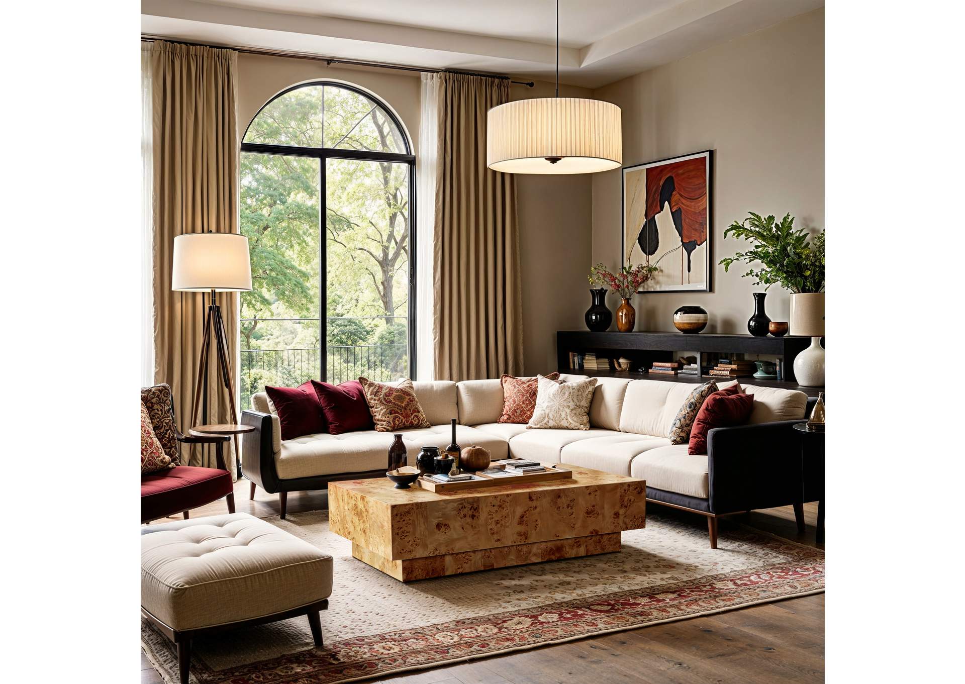 Ottoman Natural Coffee Table,Meridian Furniture