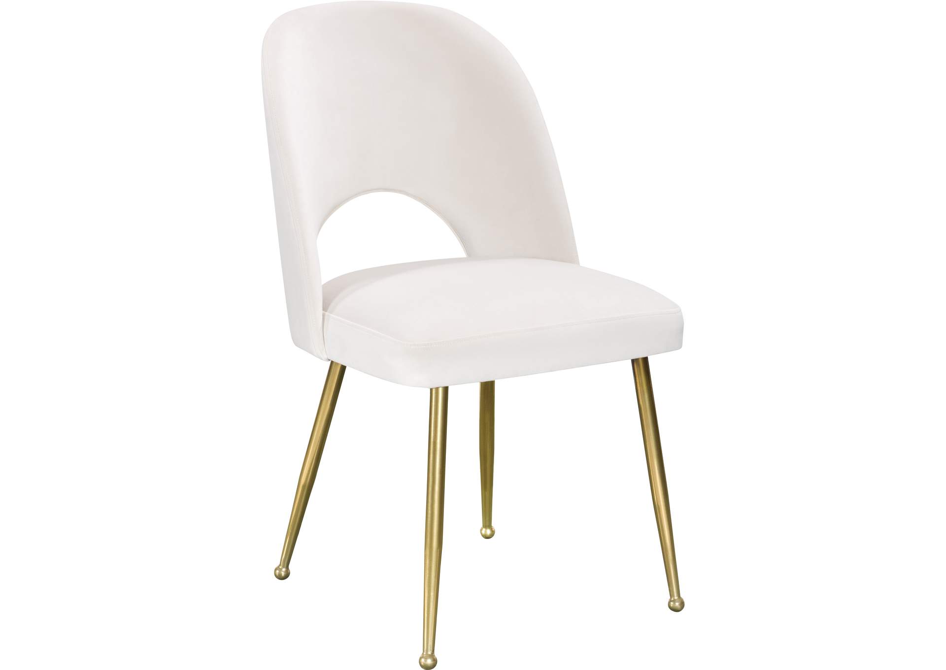 Logan Cream Velvet Dining Chair,Meridian Furniture