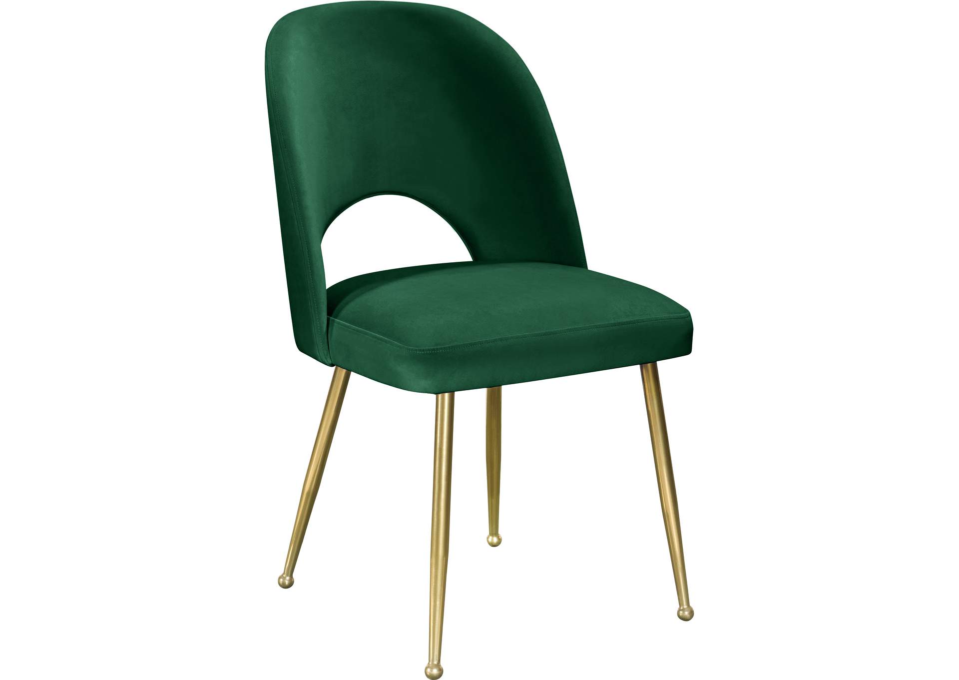 Logan Green Velvet Dining Chair Set of 2,Meridian Furniture