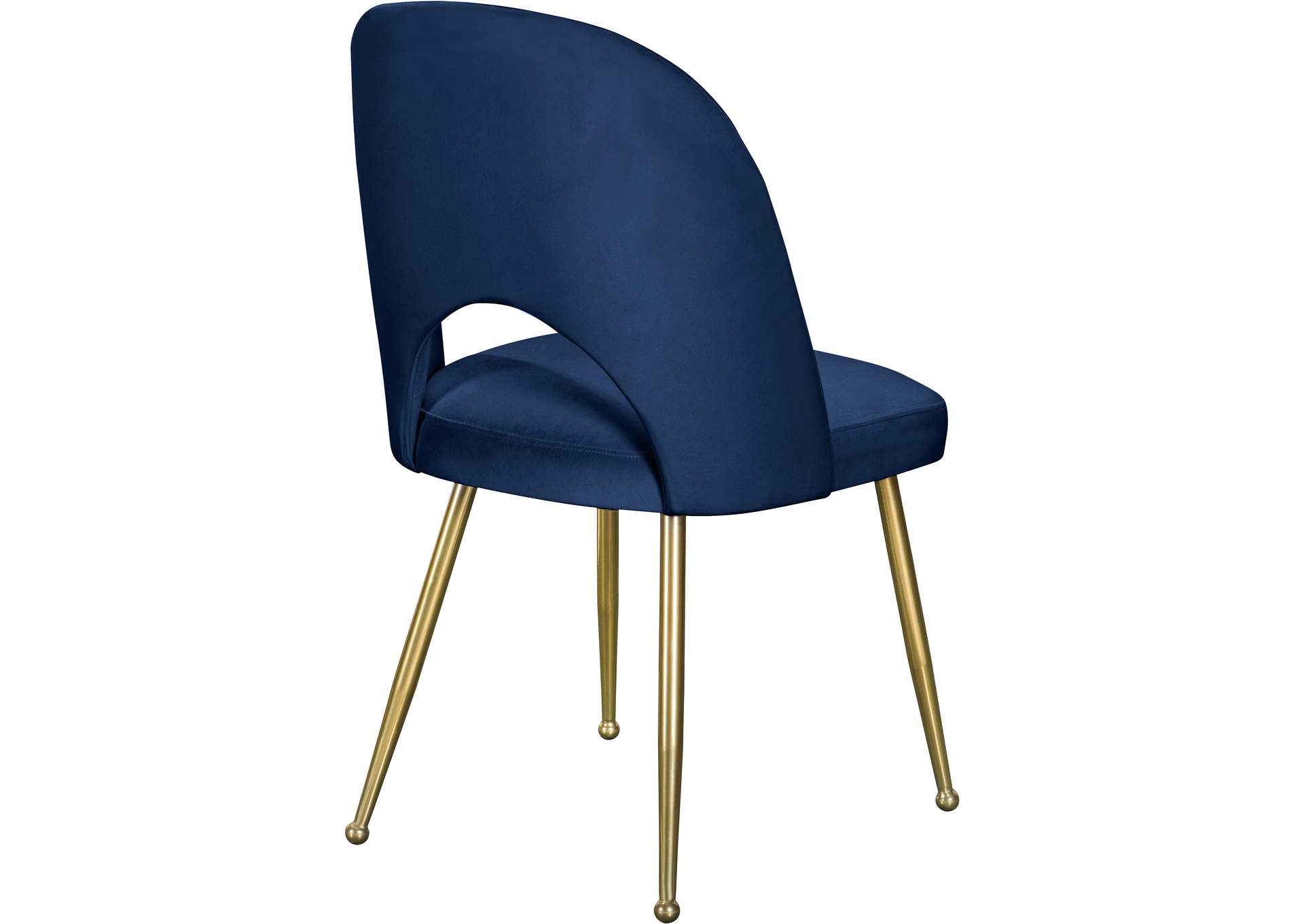 Logan Navy Velvet Dining Chair Set of 2,Meridian Furniture