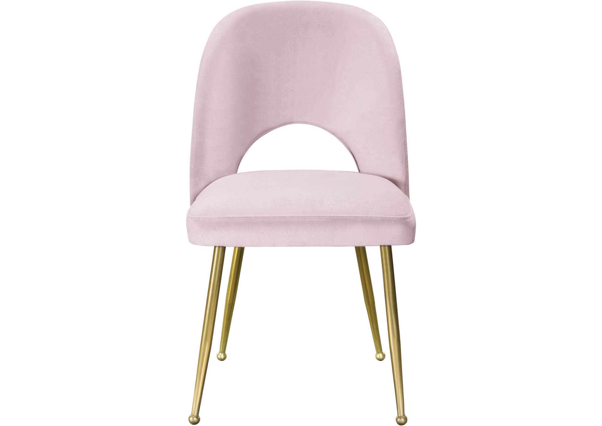 Logan Pink Velvet Dining Chair Set of 2,Meridian Furniture