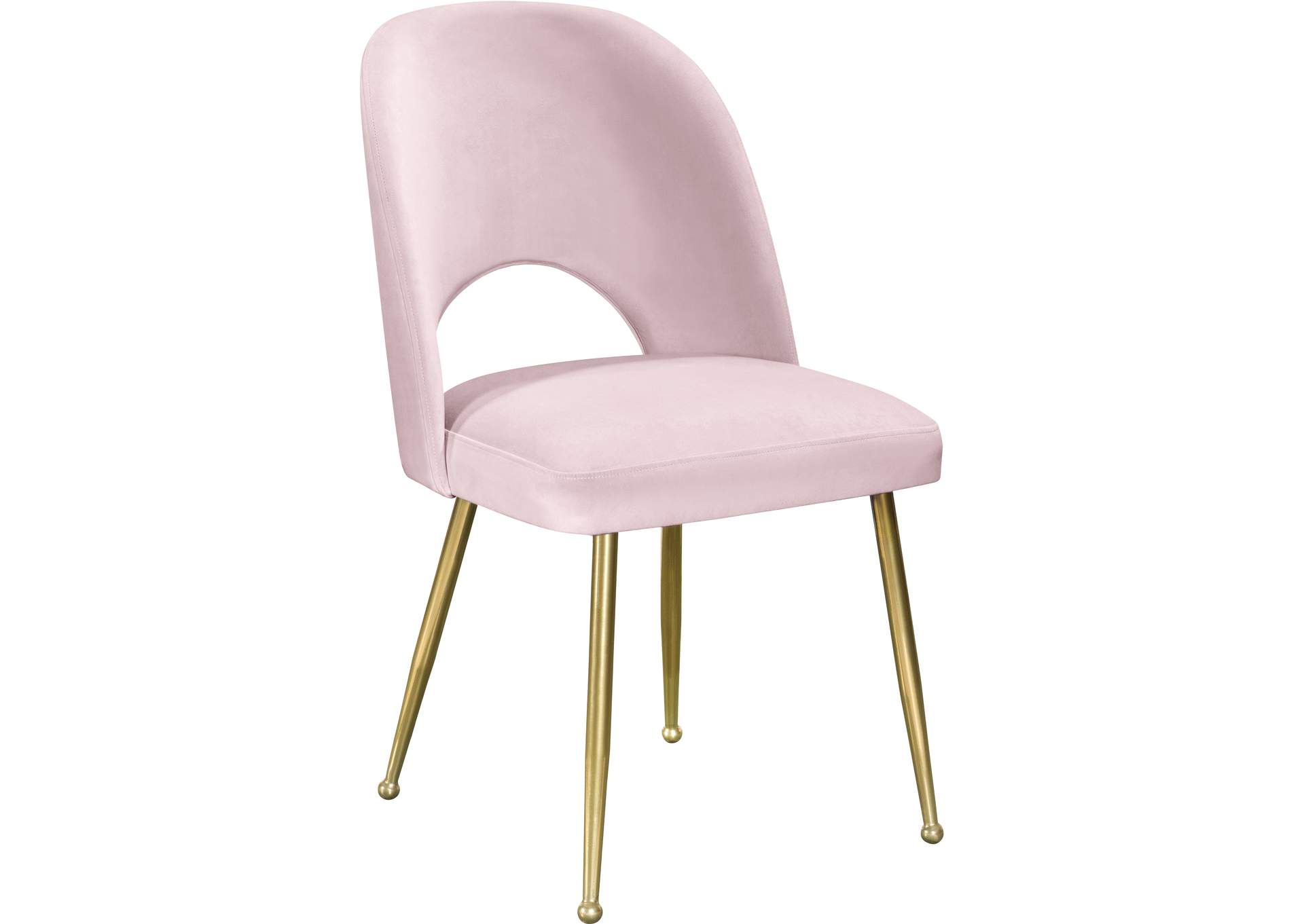 Logan Pink Velvet Dining Chair Set of 2,Meridian Furniture