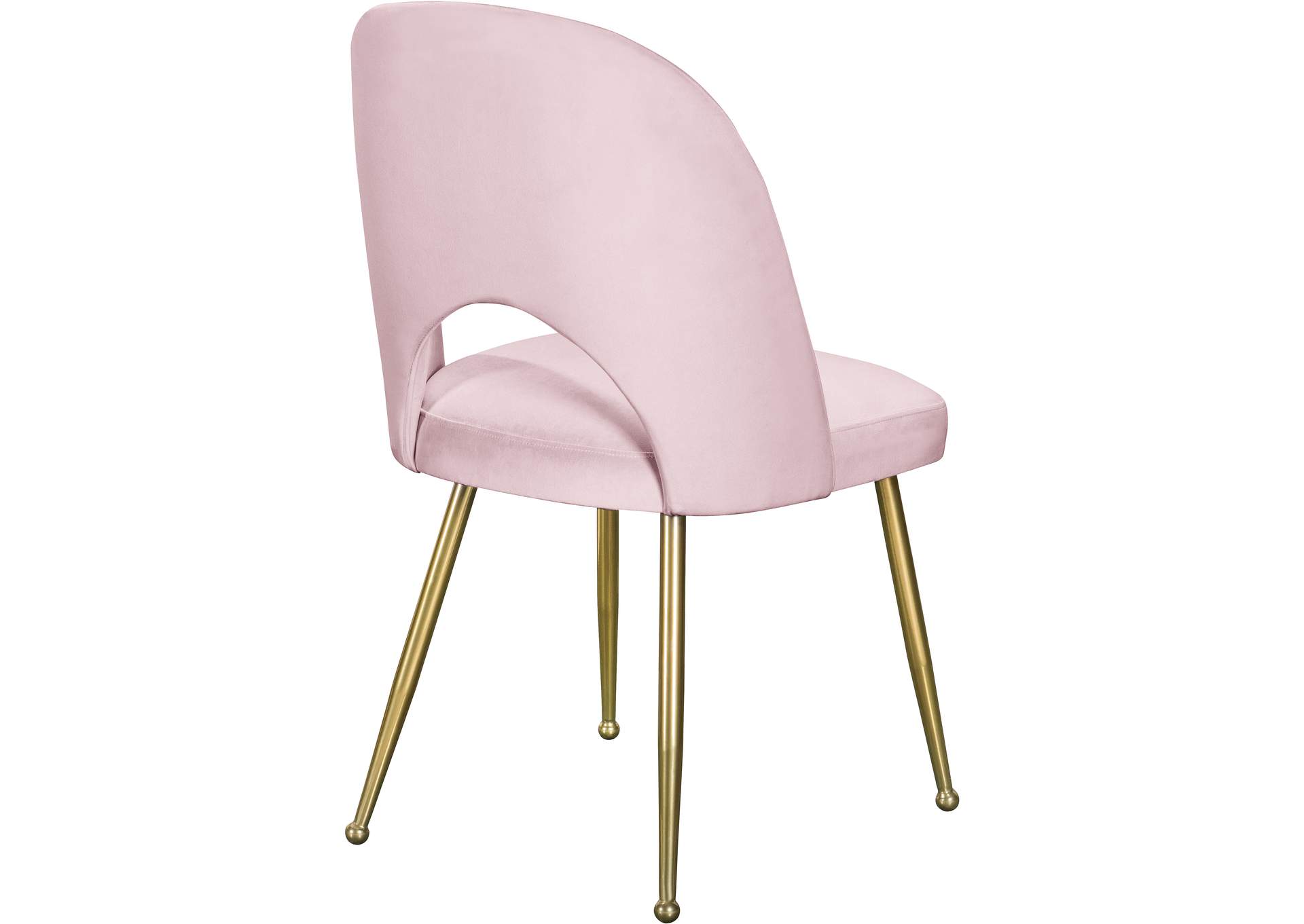 Logan Pink Velvet Dining Chair Set of 2,Meridian Furniture