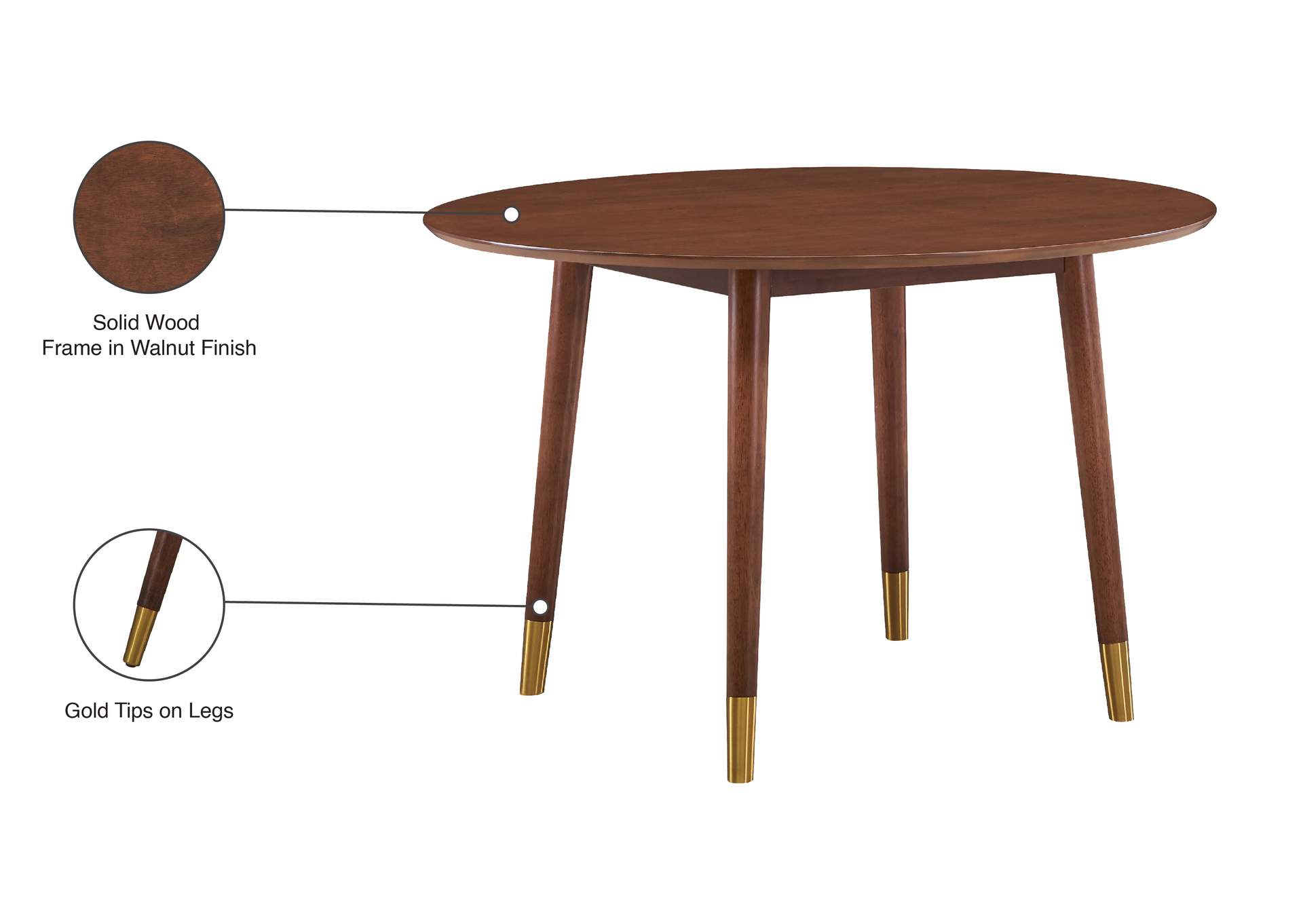 Sherwood Gold Dining Table,Meridian Furniture