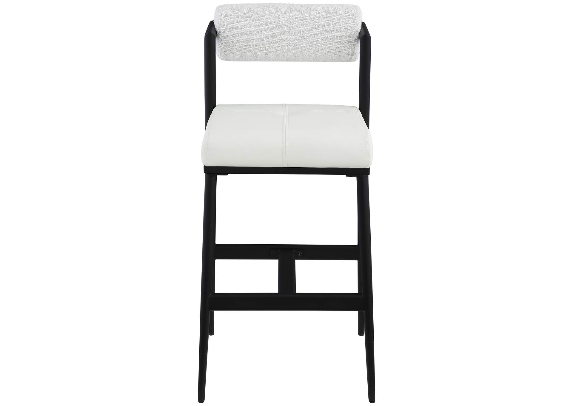 Stryker Cream Boucle Fabric And Faux Leather Stool Set of 2,Meridian Furniture