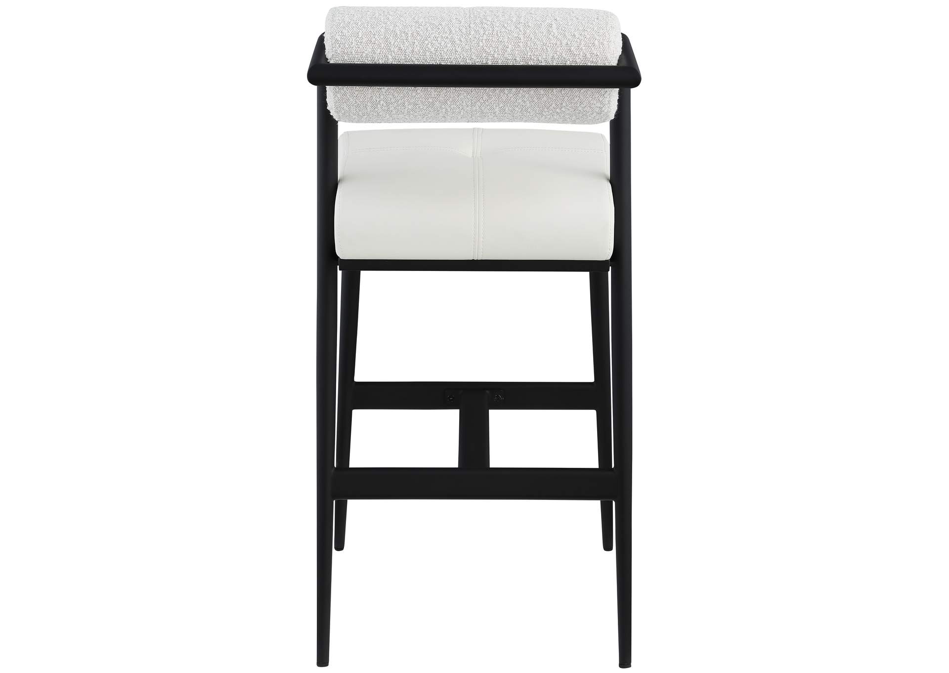 Stryker Cream Boucle Fabric And Faux Leather Stool Set of 2,Meridian Furniture