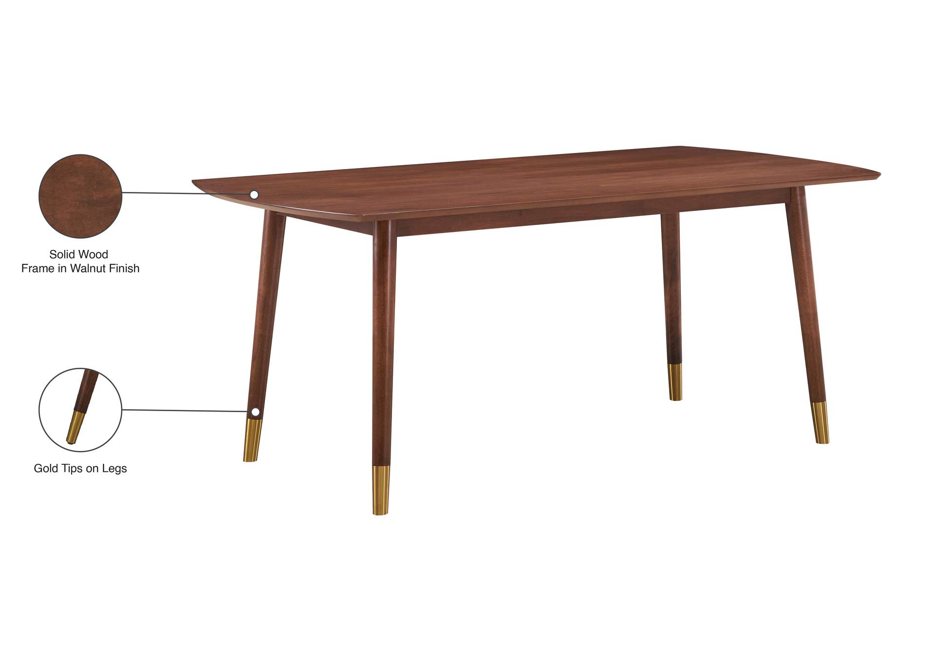 Sherwood Gold Dining Table,Meridian Furniture