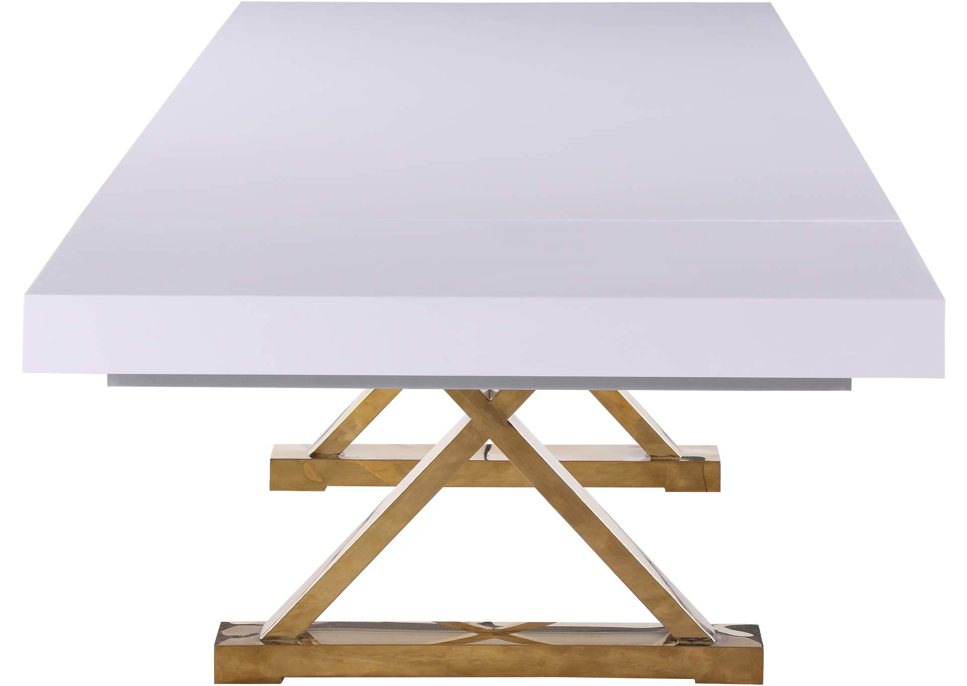 Excel White Lacquer Extendable Dining Table (3 Boxes),Meridian Furniture