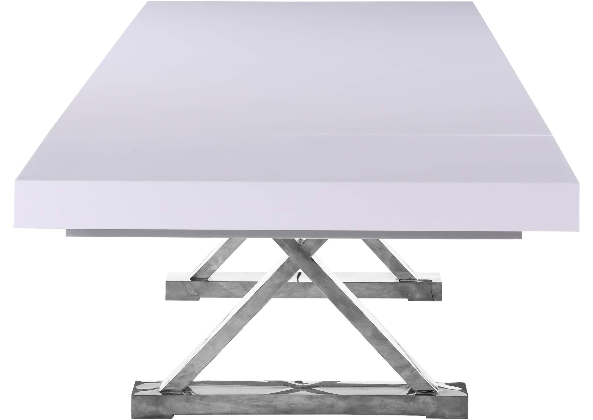 Excel White Lacquer Extendable Dining Table (3 Boxes),Meridian Furniture