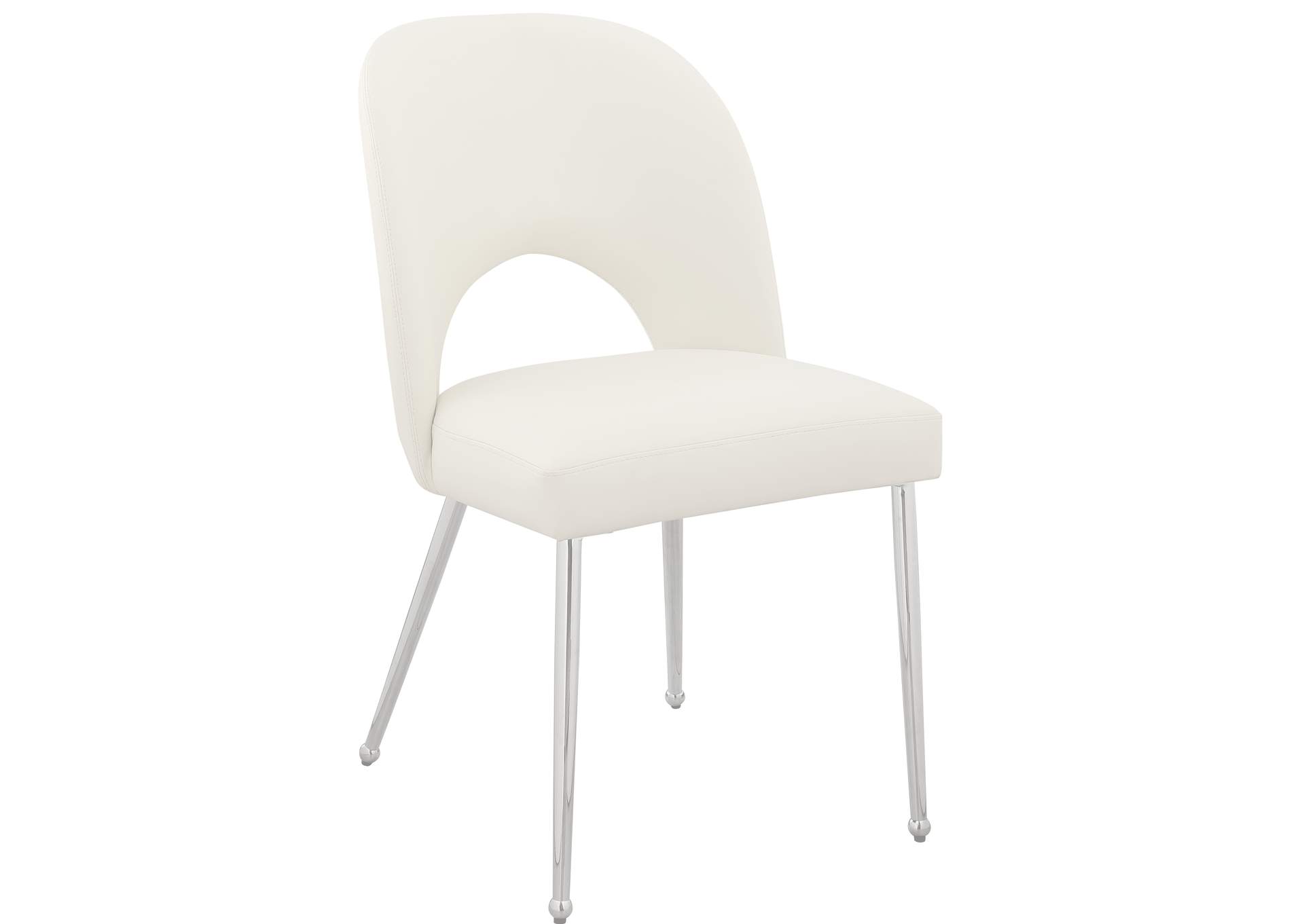 Logan Cream Faux Leather Dining Chair Set of 2,Meridian Furniture