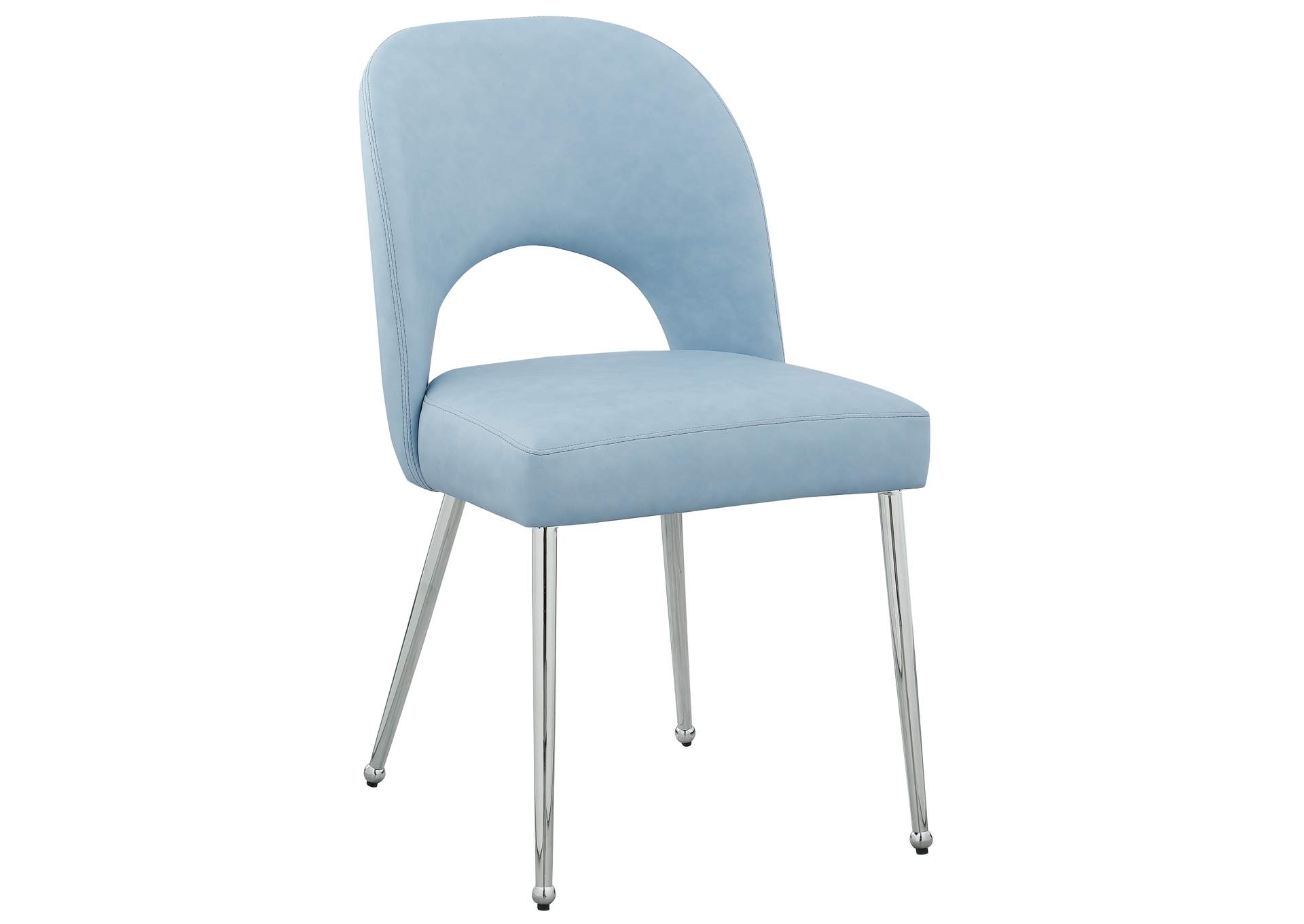 Logan Light Blue Faux Leather Dining Chair Set of 2,Meridian Furniture