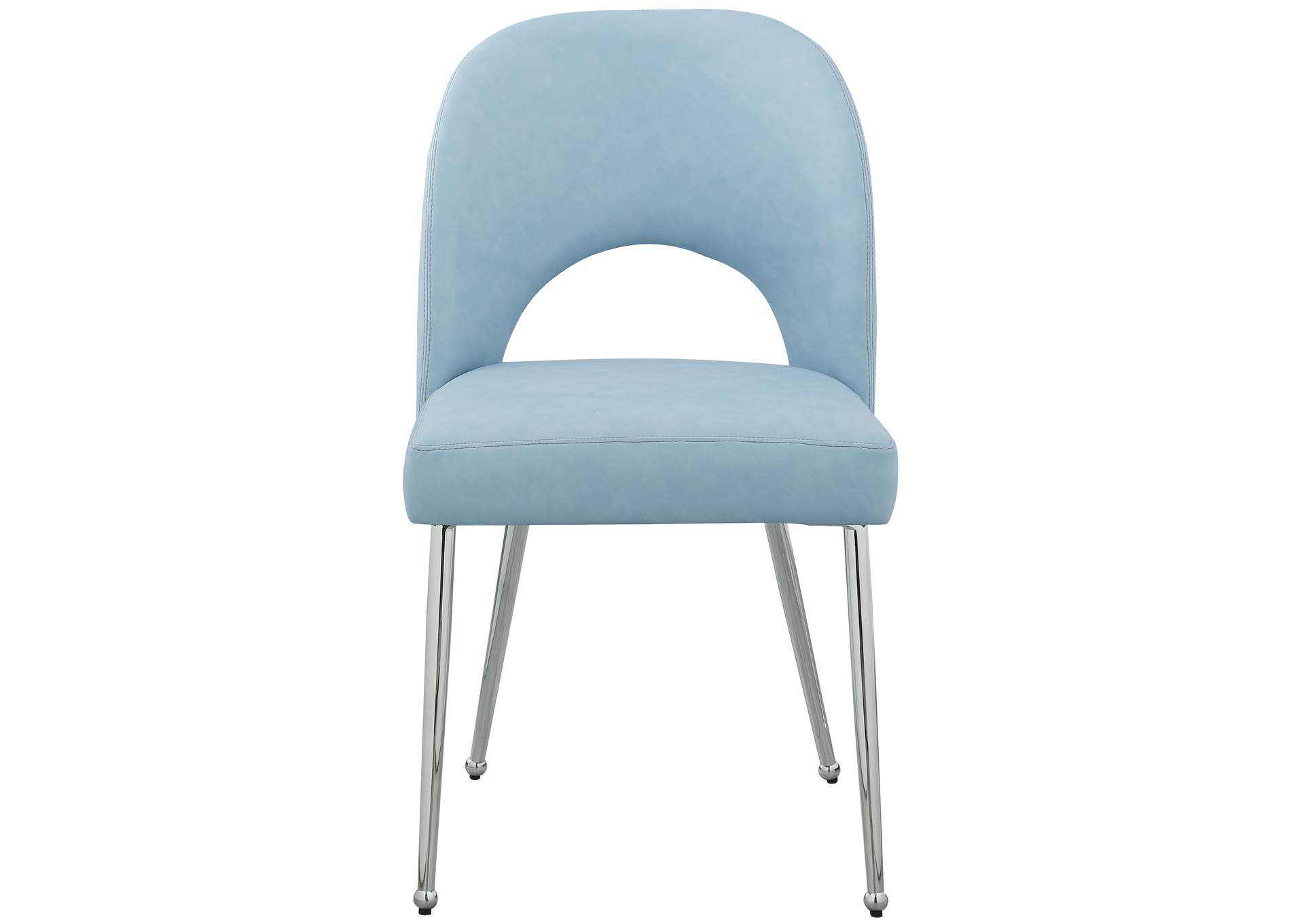 Logan Light Blue Faux Leather Dining Chair Set of 2,Meridian Furniture