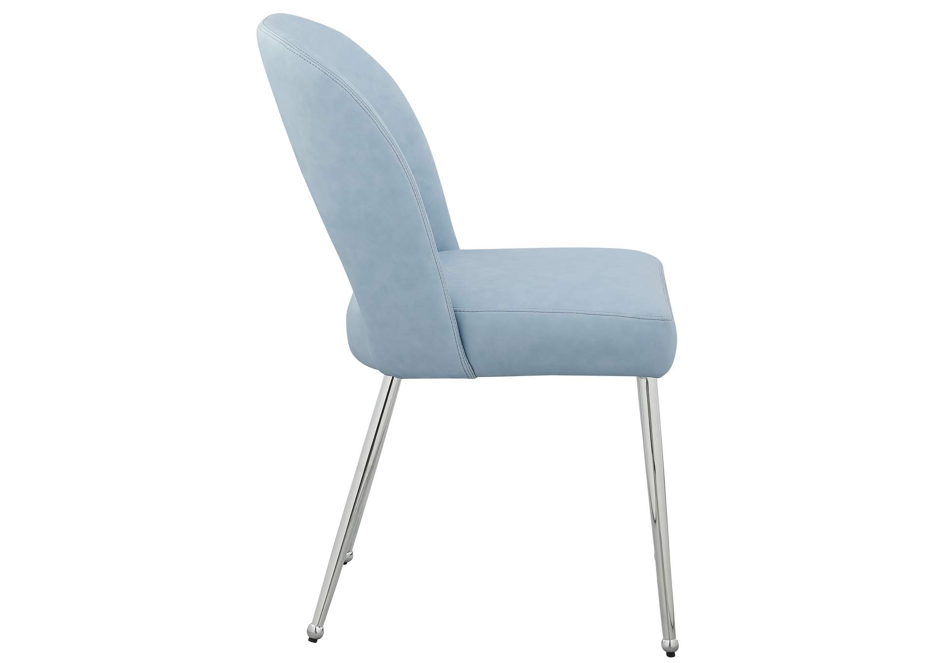 Logan Light Blue Faux Leather Dining Chair Set of 2,Meridian Furniture