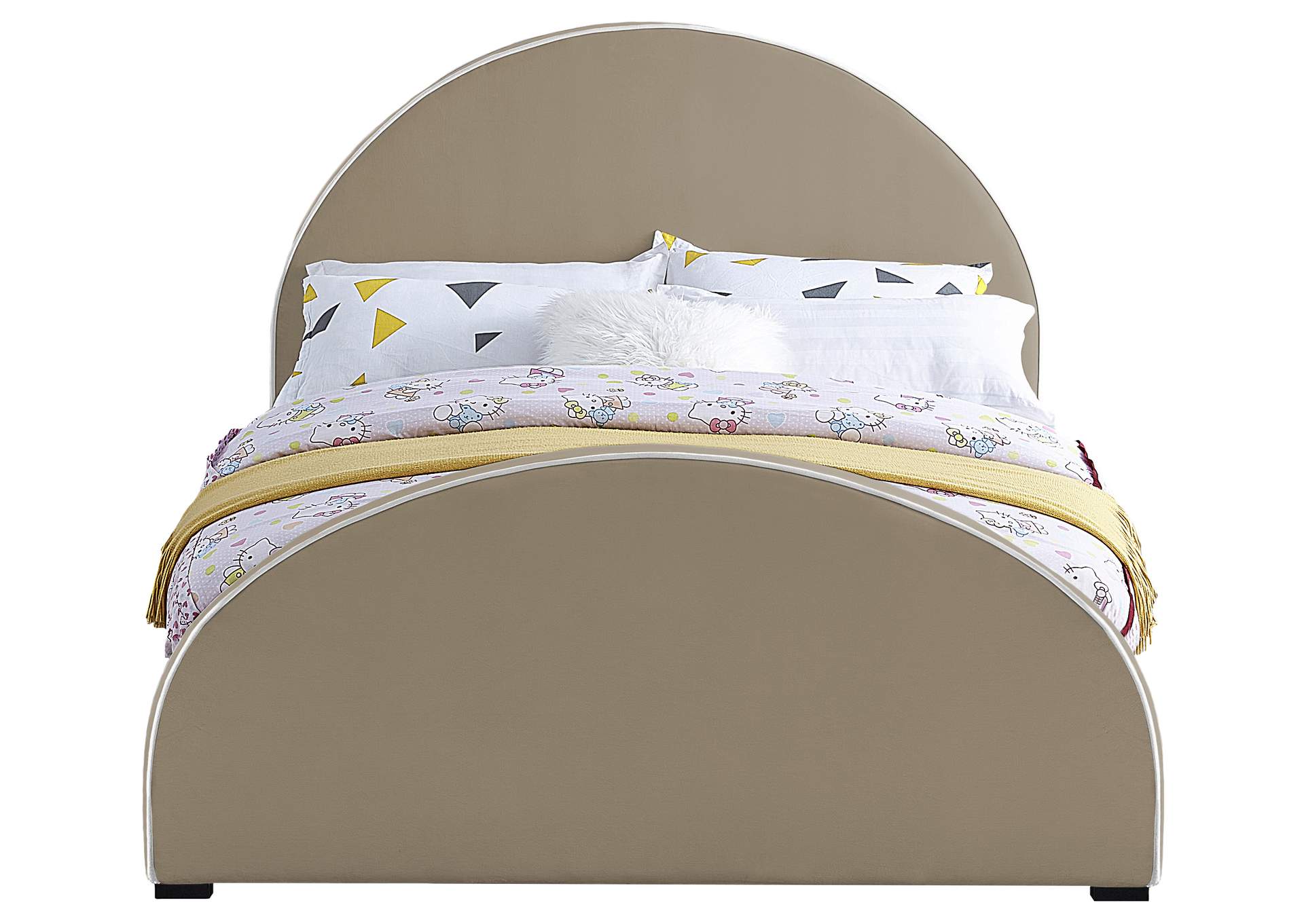 Brody Beige Velvet Full Bed,Meridian Furniture