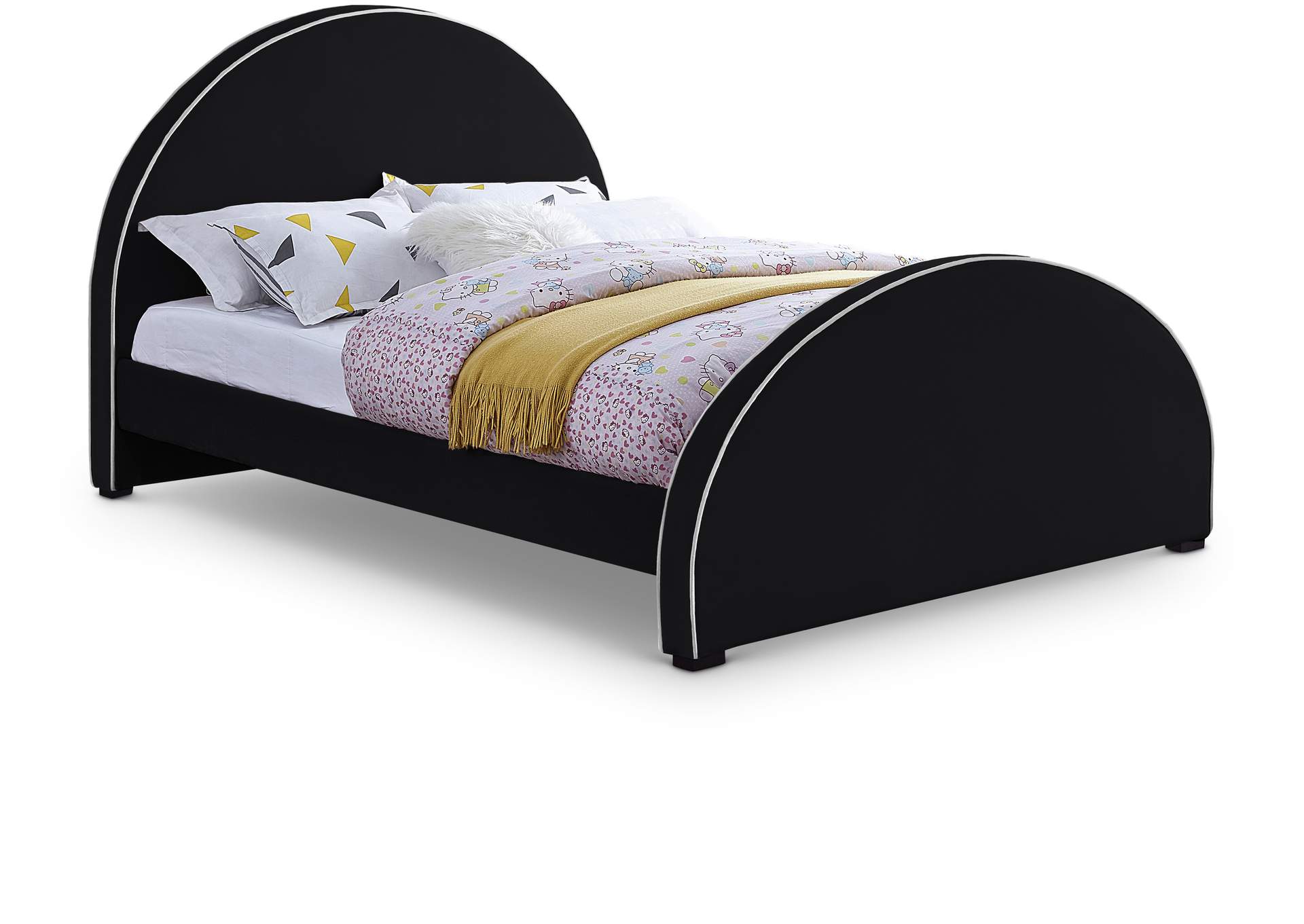 Brody Black Velvet King Bed,Meridian Furniture