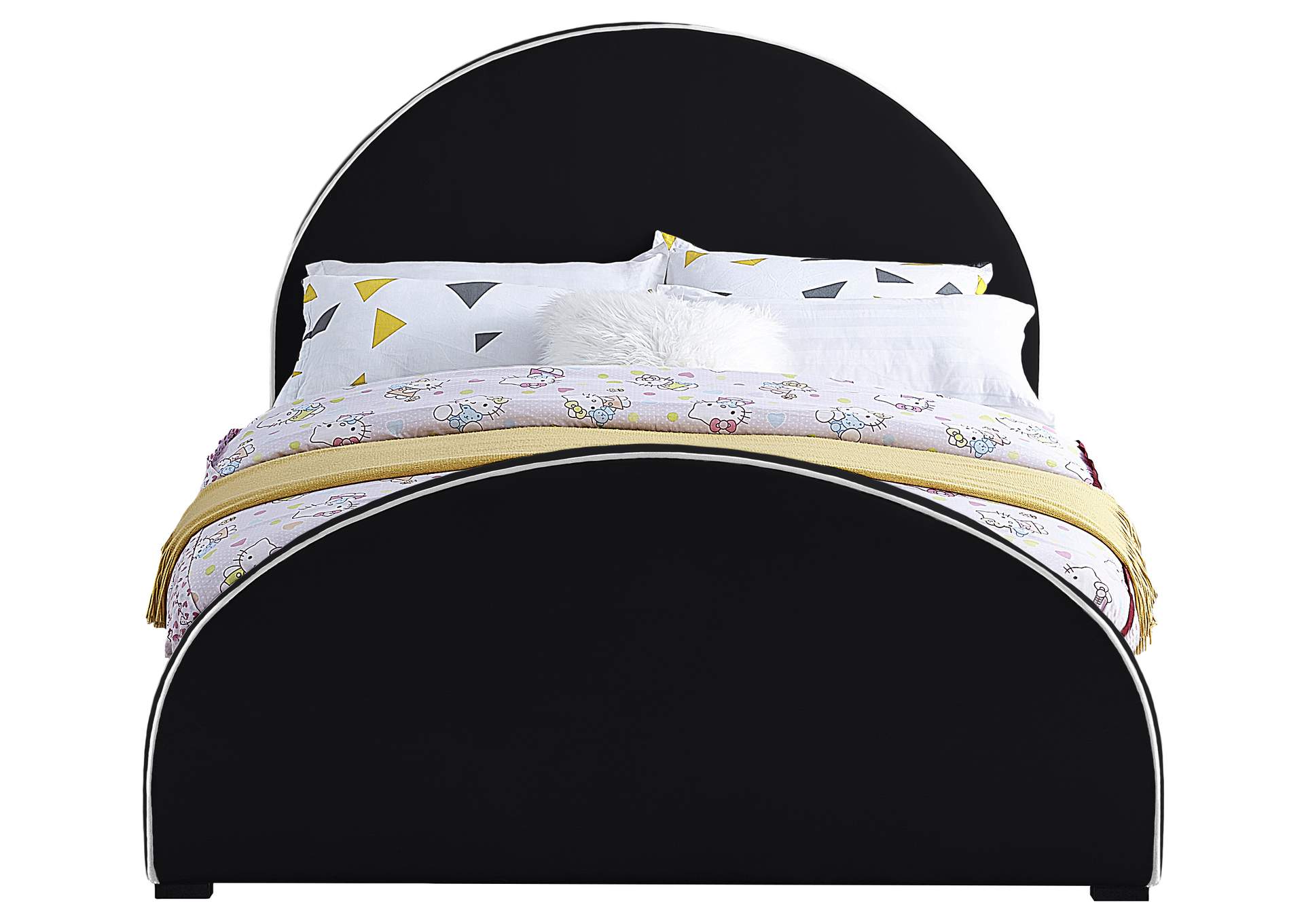 Brody Black Velvet King Bed,Meridian Furniture