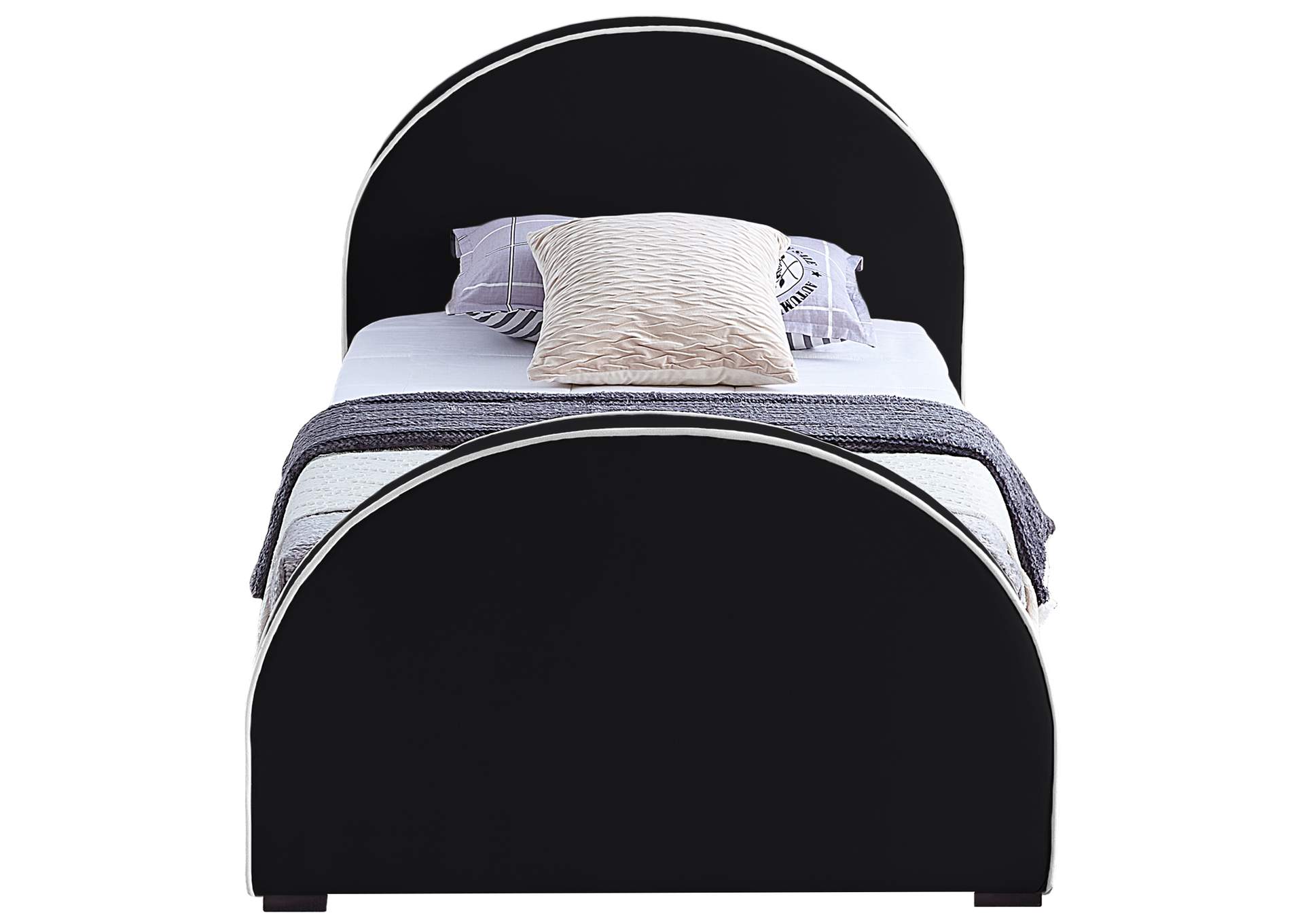 Brody Black Velvet Twin Bed,Meridian Furniture