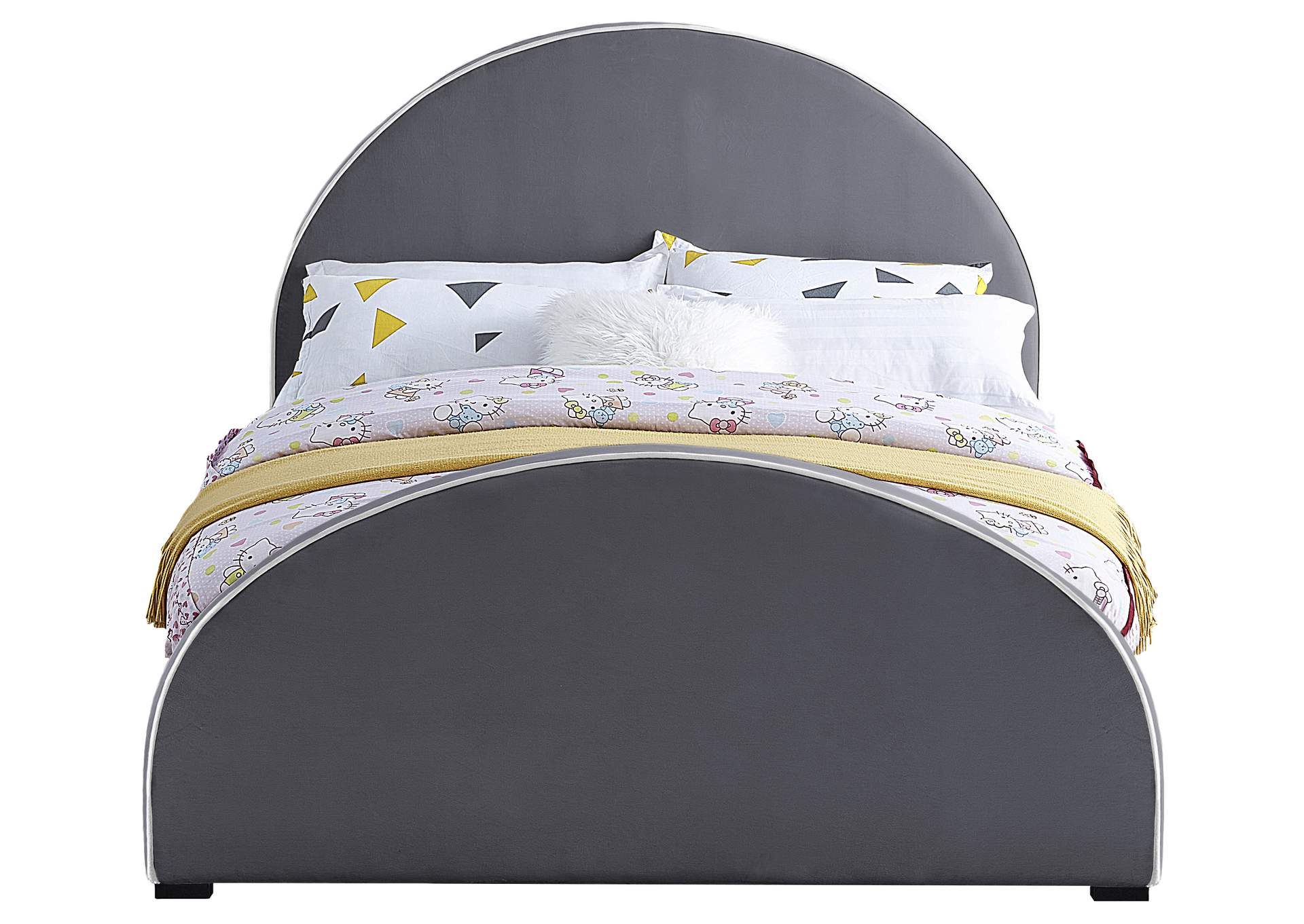 Brody Grey Velvet Full Bed,Meridian Furniture