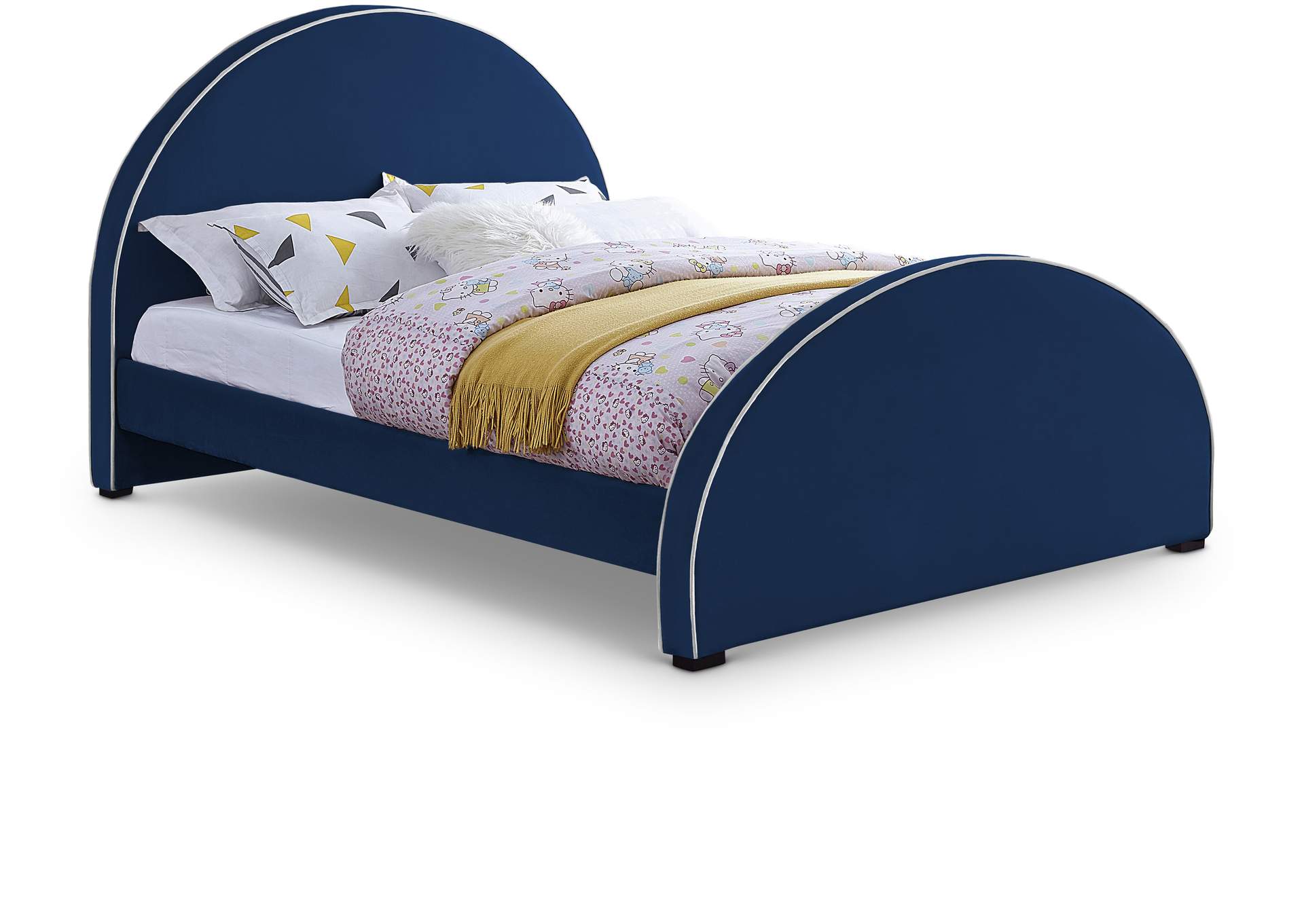 Brody Navy Velvet King Bed,Meridian Furniture