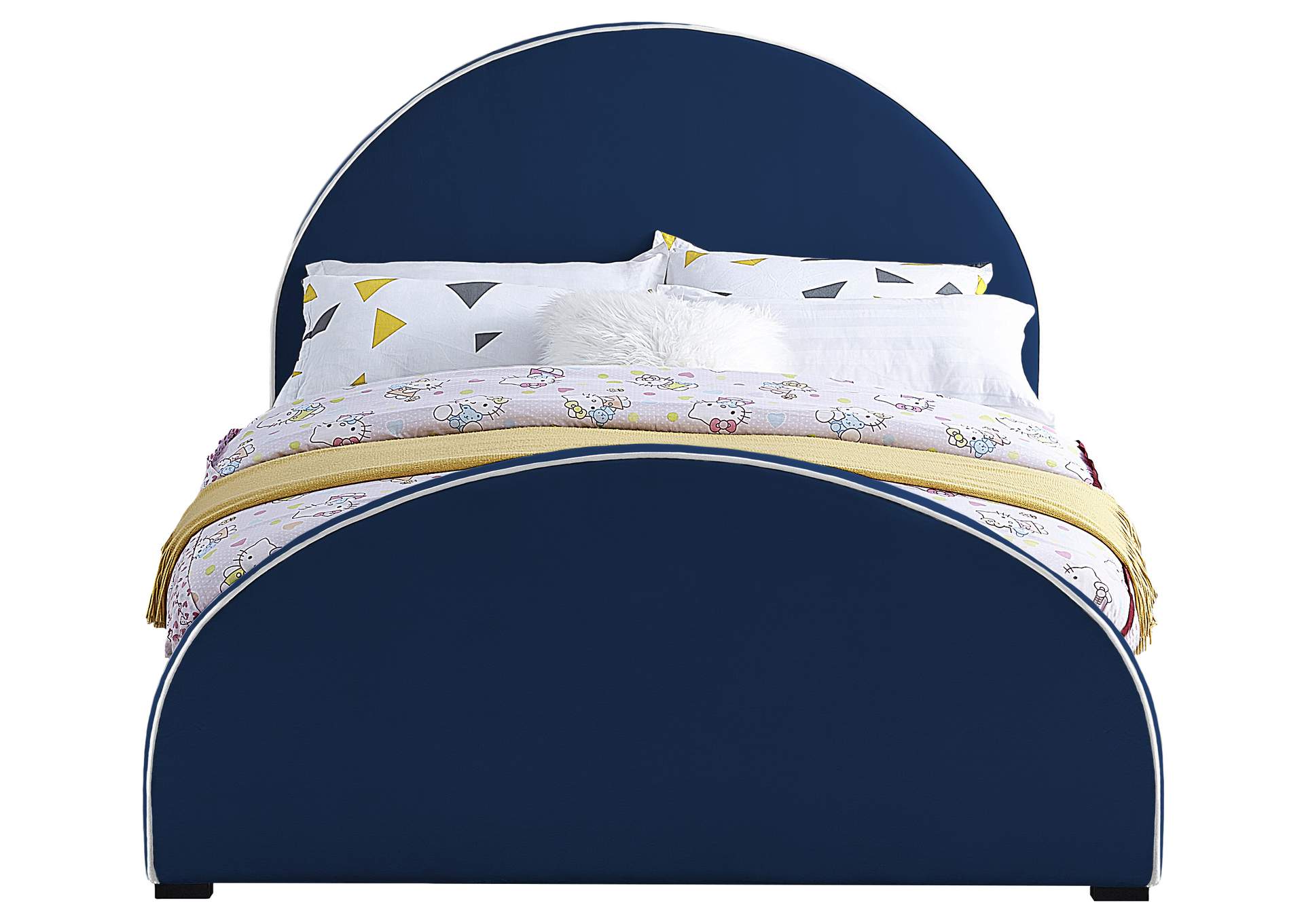 Brody Navy Velvet King Bed,Meridian Furniture