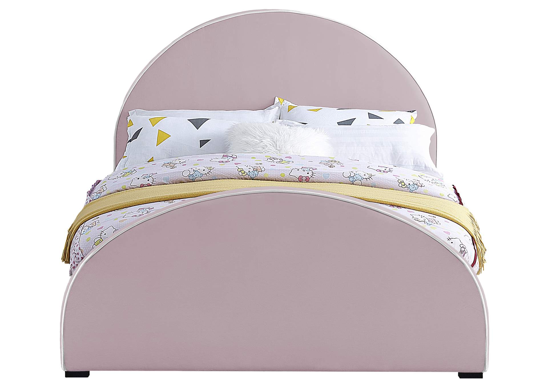 Brody Pink Velvet Full Bed,Meridian Furniture