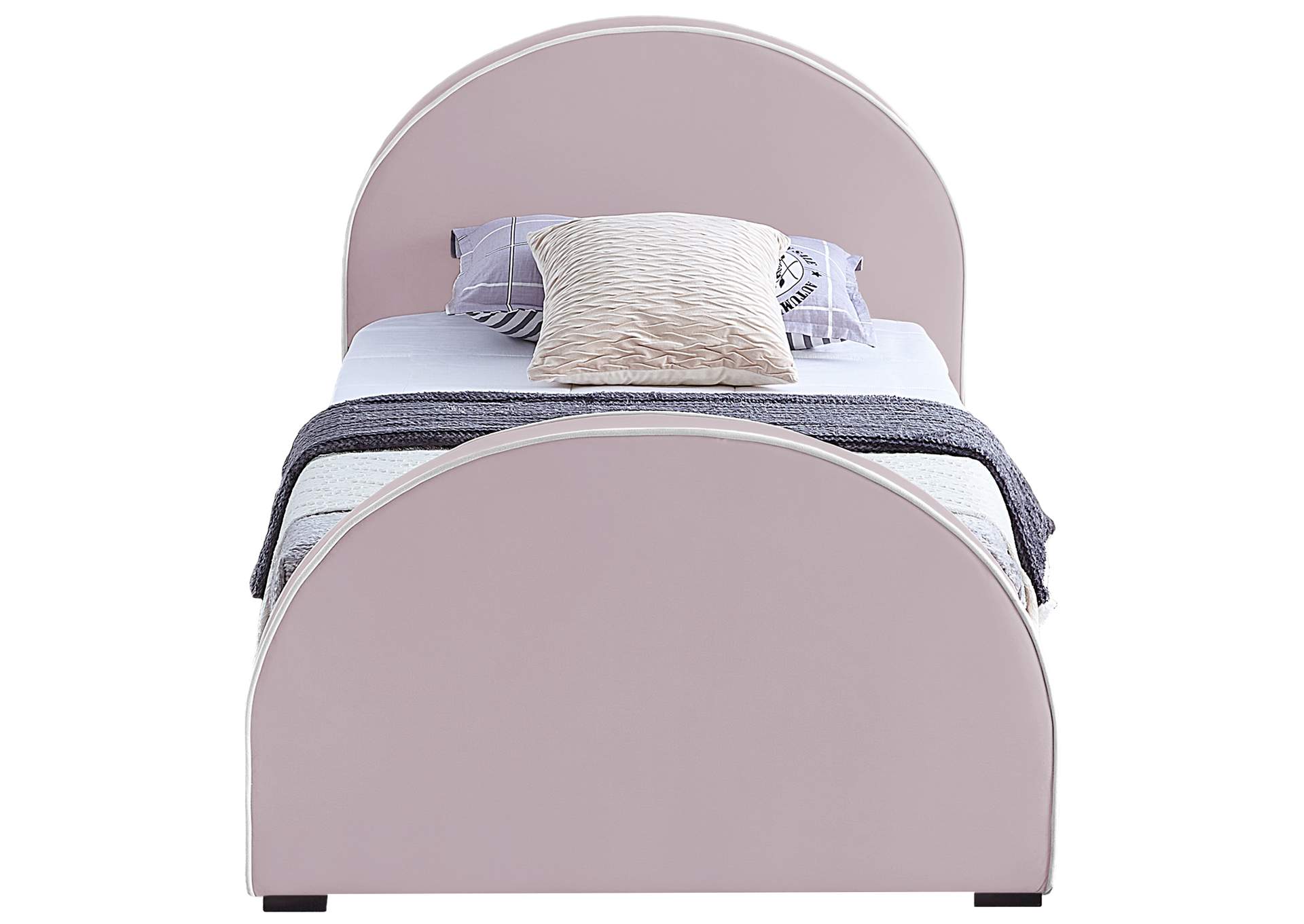 Brody Pink Velvet Twin Bed,Meridian Furniture