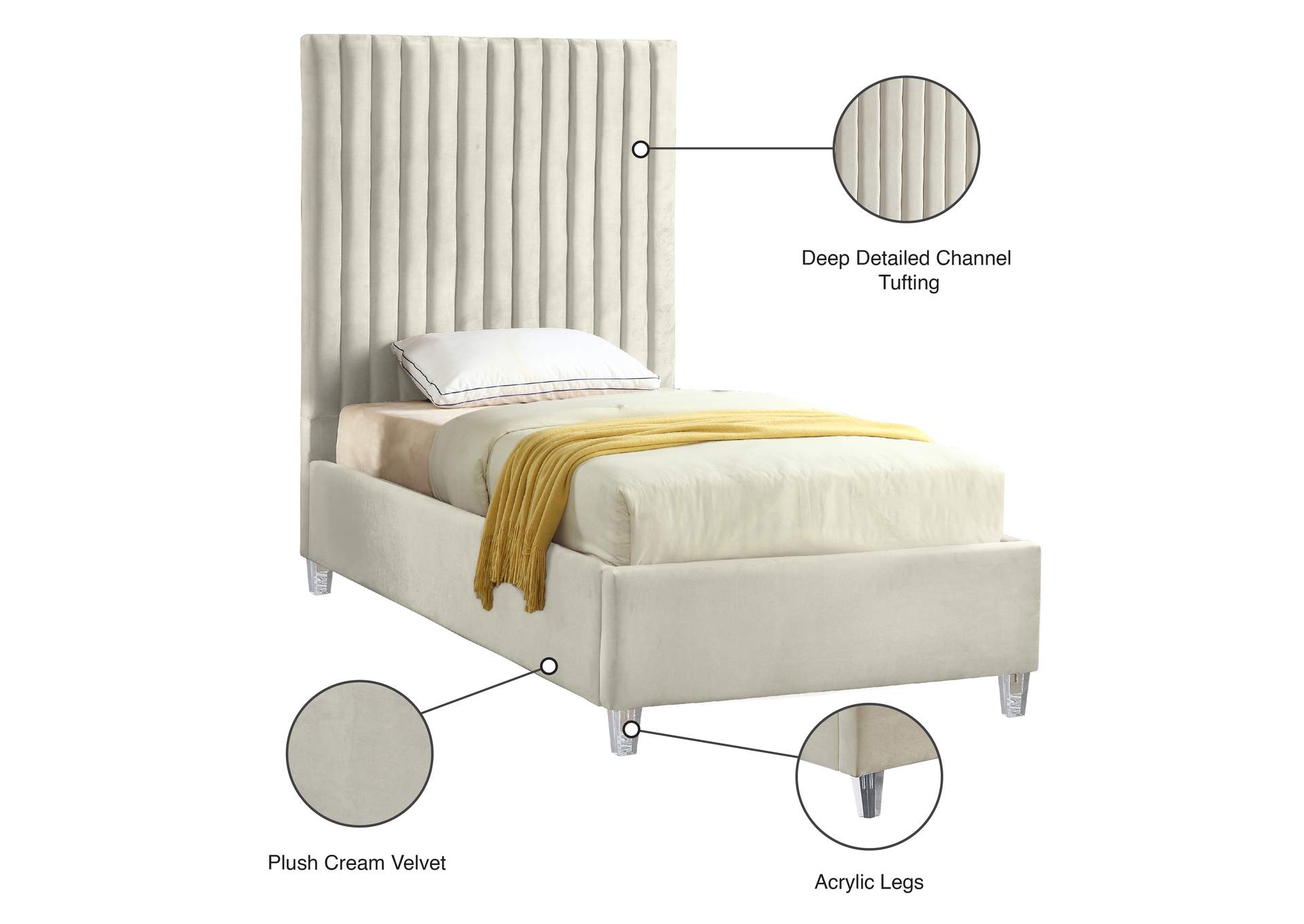 Candace Twin Bed,Meridian Furniture