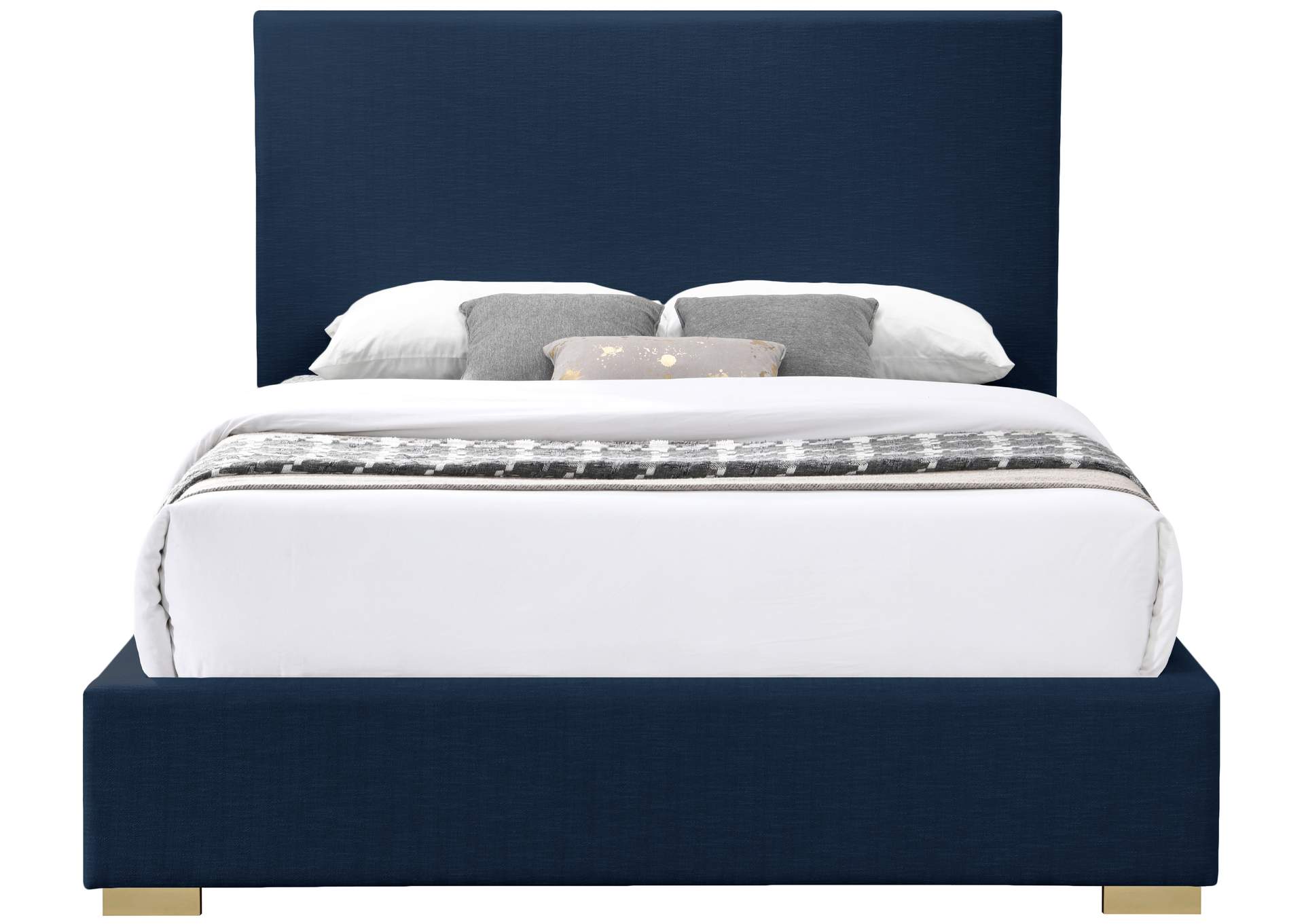 Crosby Navy Linen Textured Fabric Full Bed,Meridian Furniture