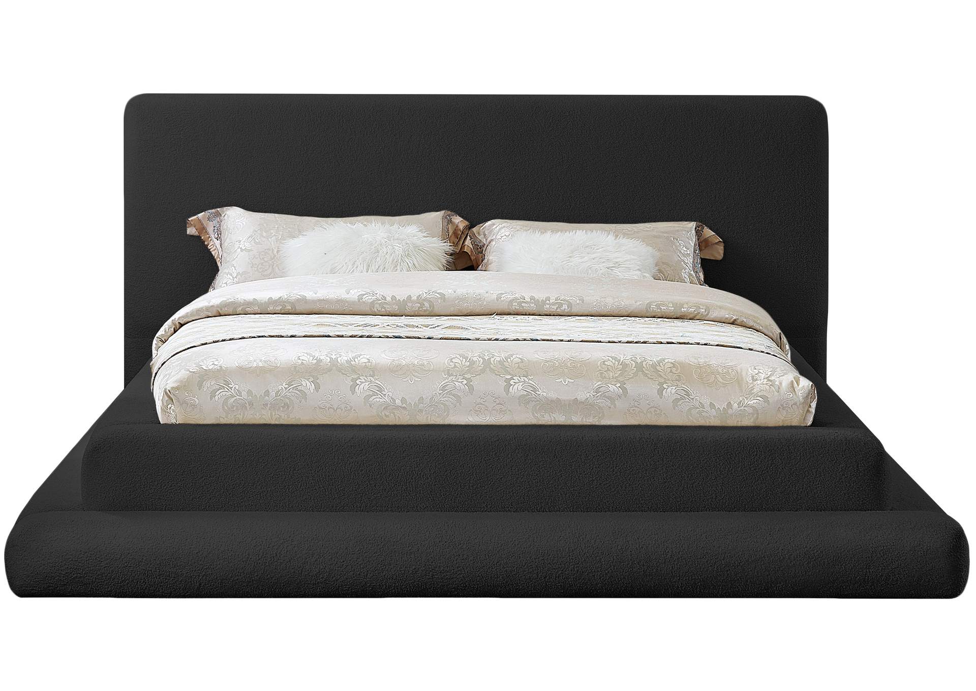 Dane Black Teddy Fabric Full Bed (3 Boxes),Meridian Furniture