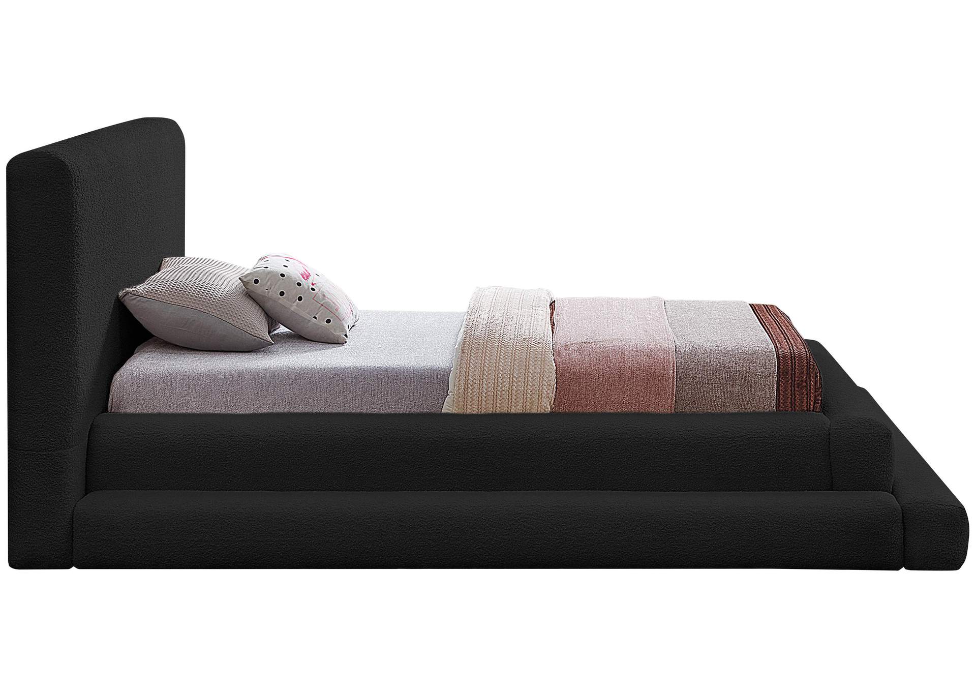 Dane Black Teddy Fabric Twin Bed (3 Boxes),Meridian Furniture