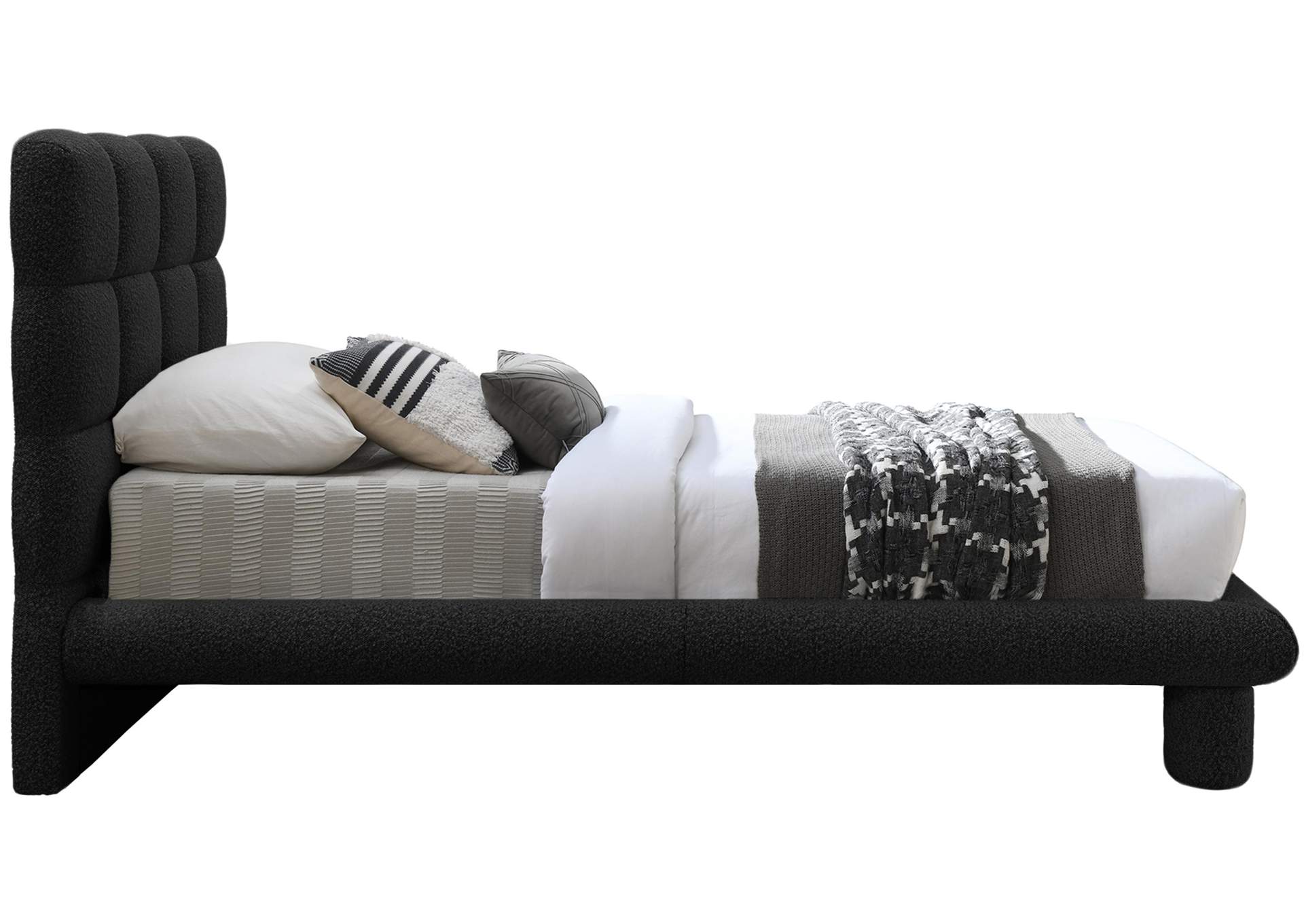 Deco Black Boucle Fabric Twin Bed (3 Boxes),Meridian Furniture