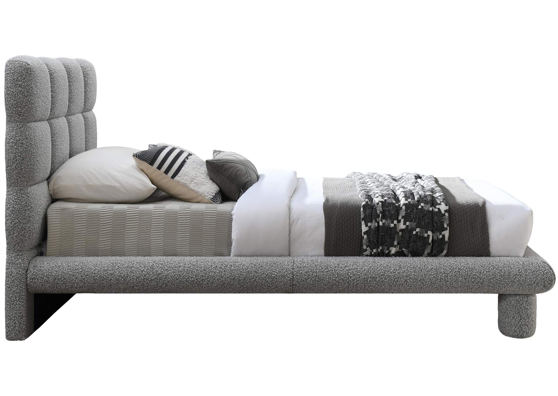 Deco Grey Boucle Fabric Twin Bed (3 Boxes),Meridian Furniture