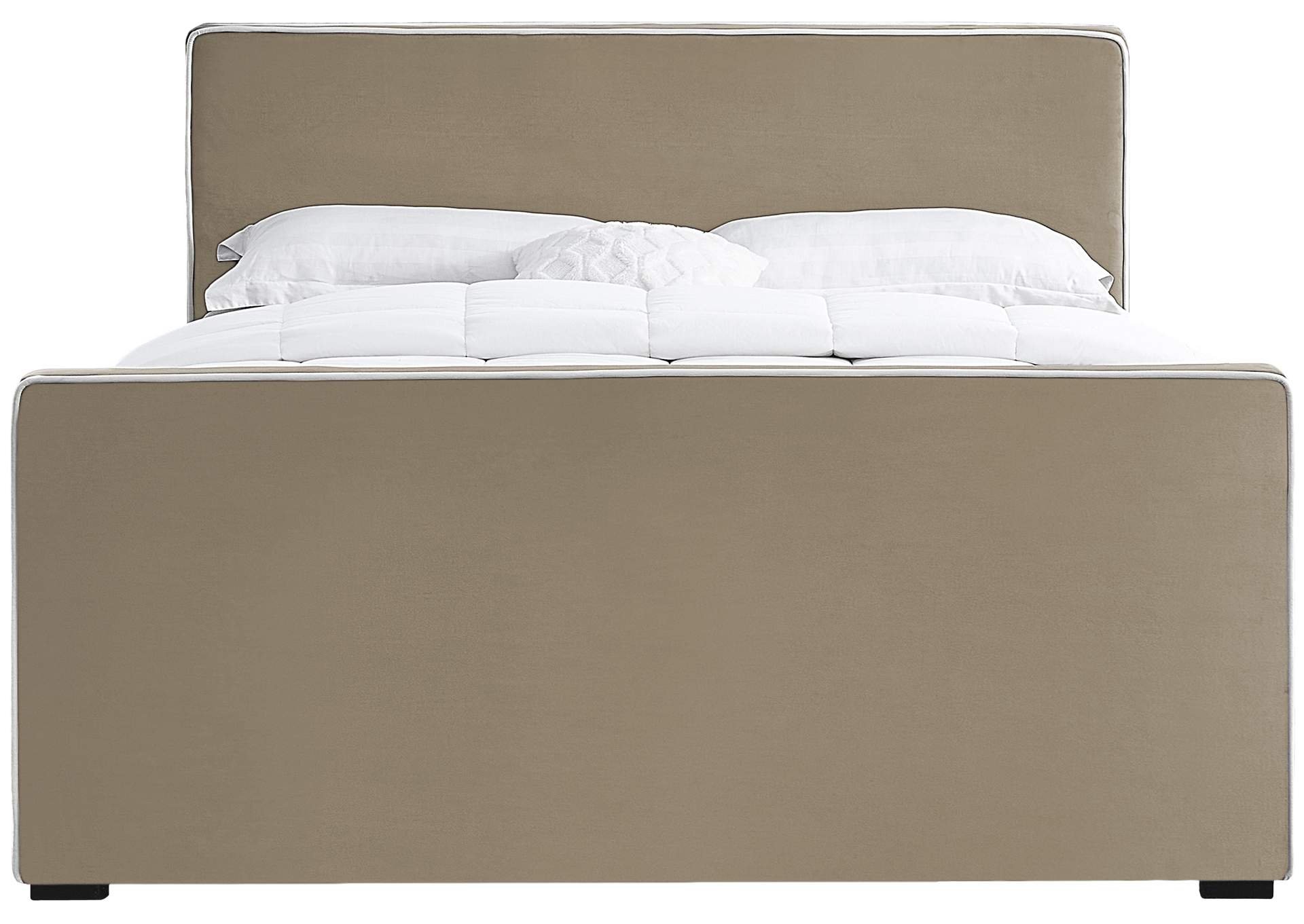 Dillard Beige Velvet Full Bed,Meridian Furniture